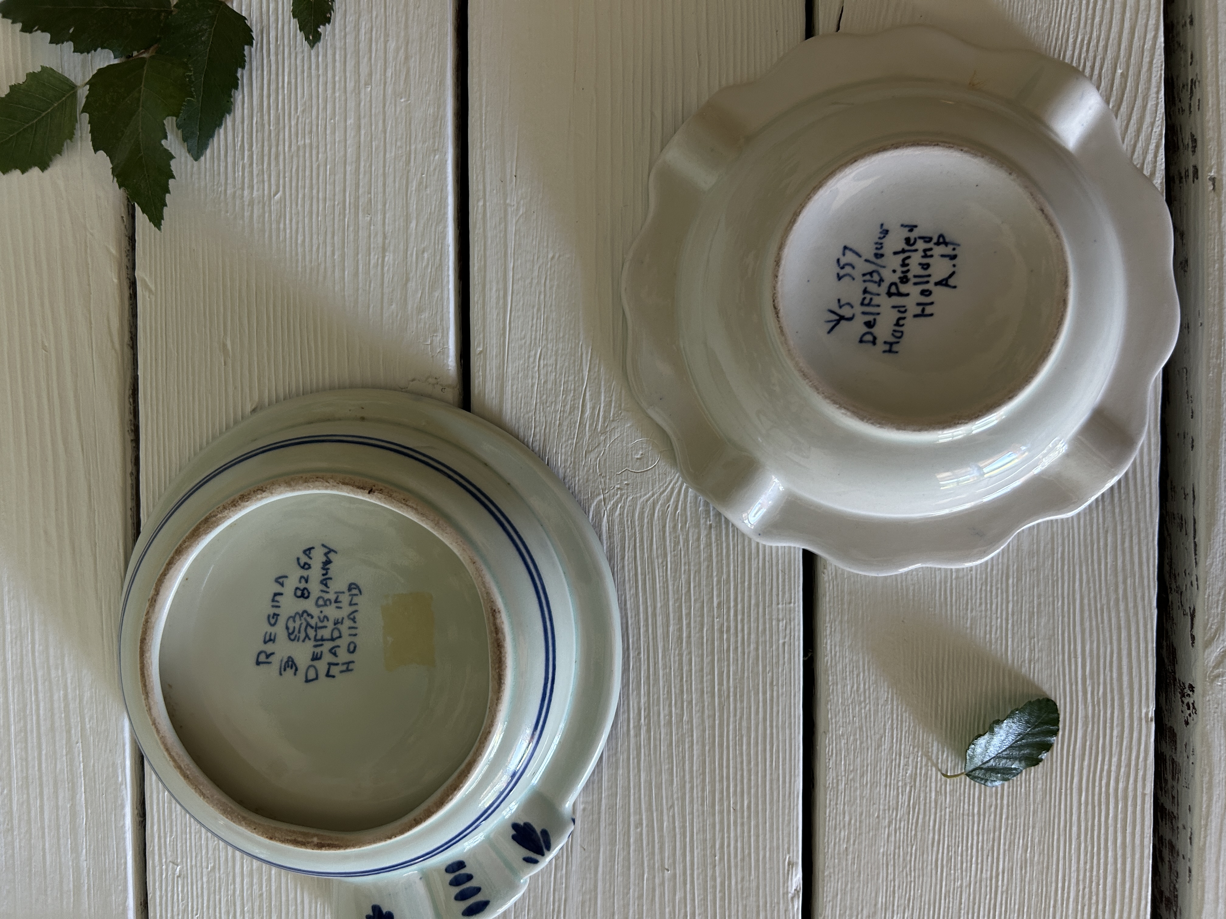 Hand-Painted Blue Delft Ceramic Ashtray