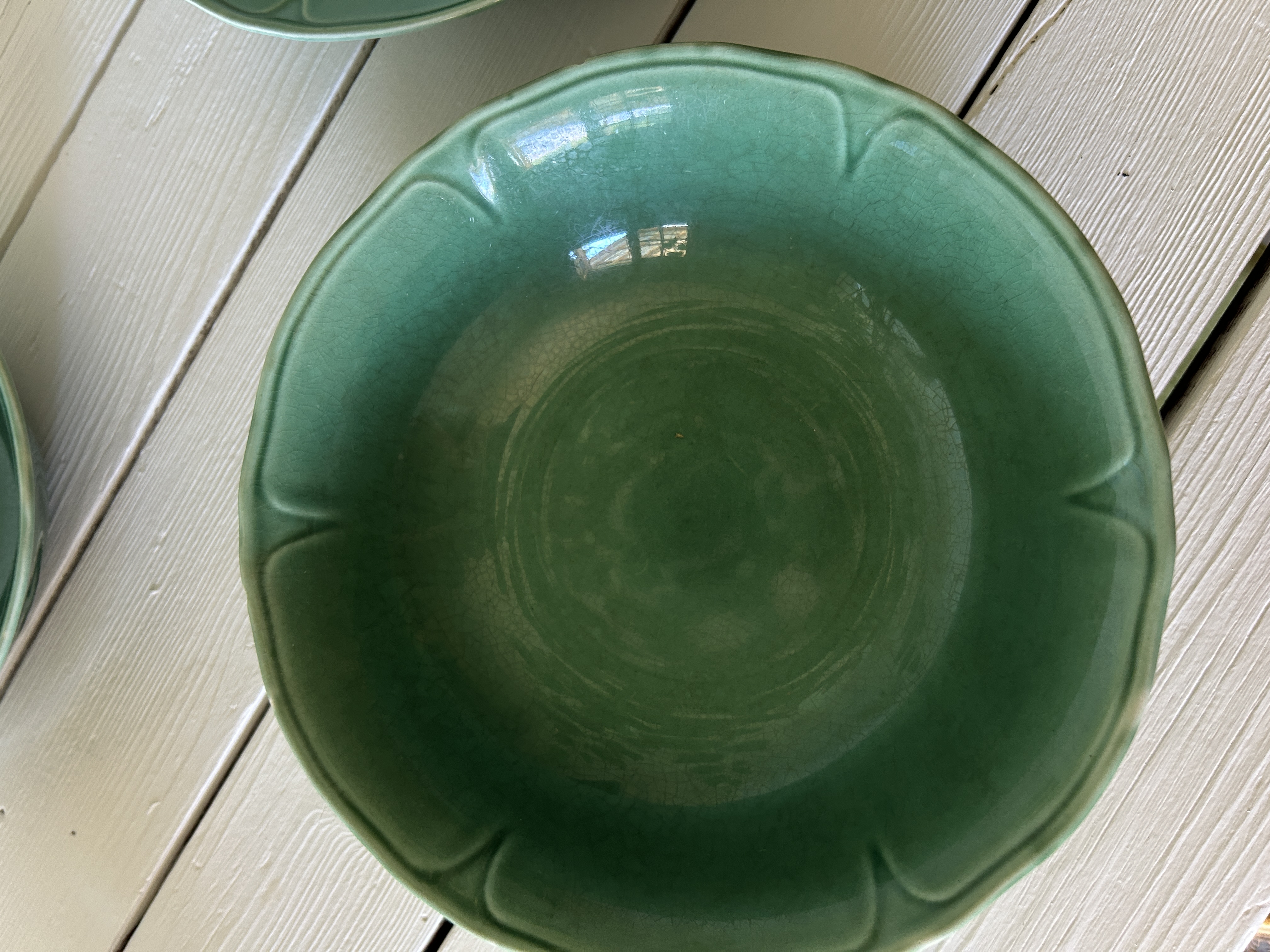 Vintage Green Ceramic Bowl Set