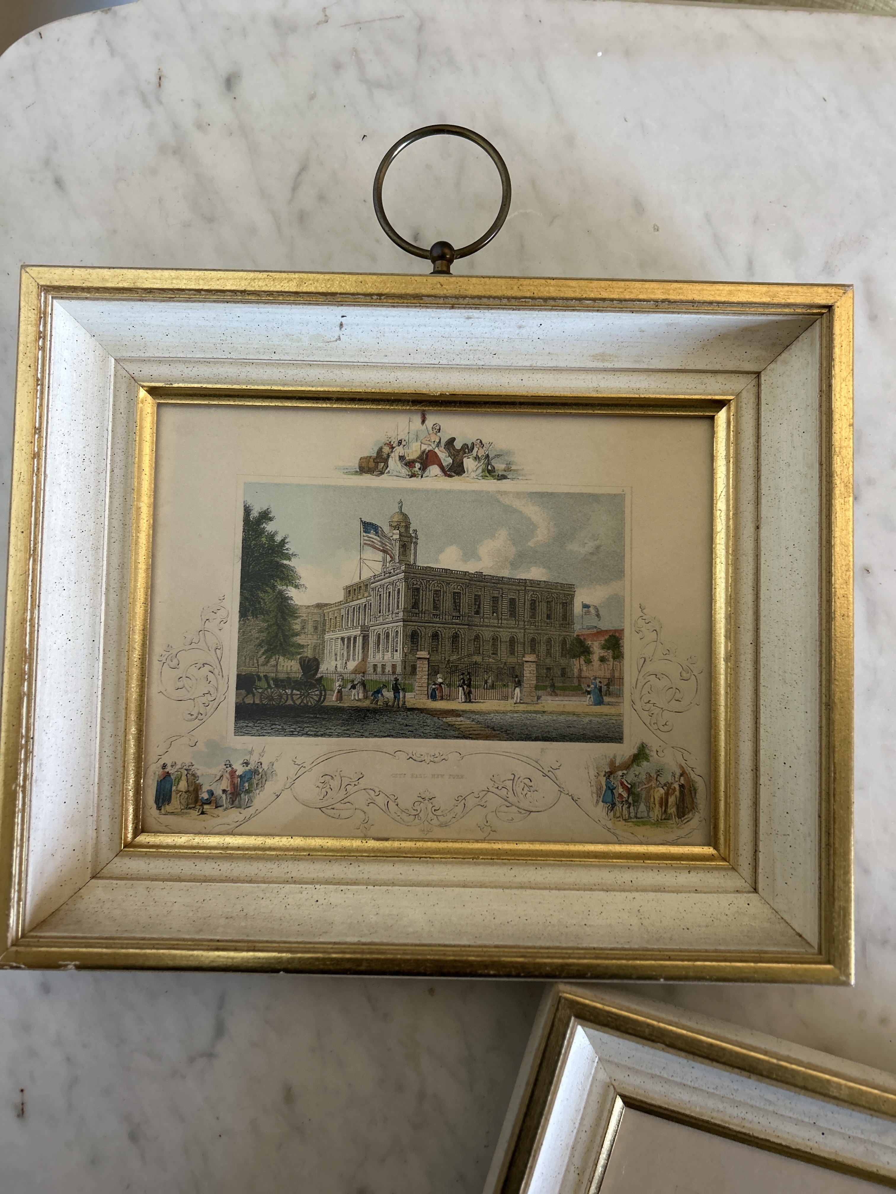 Vintage Framed Building Prints (Set of 2)