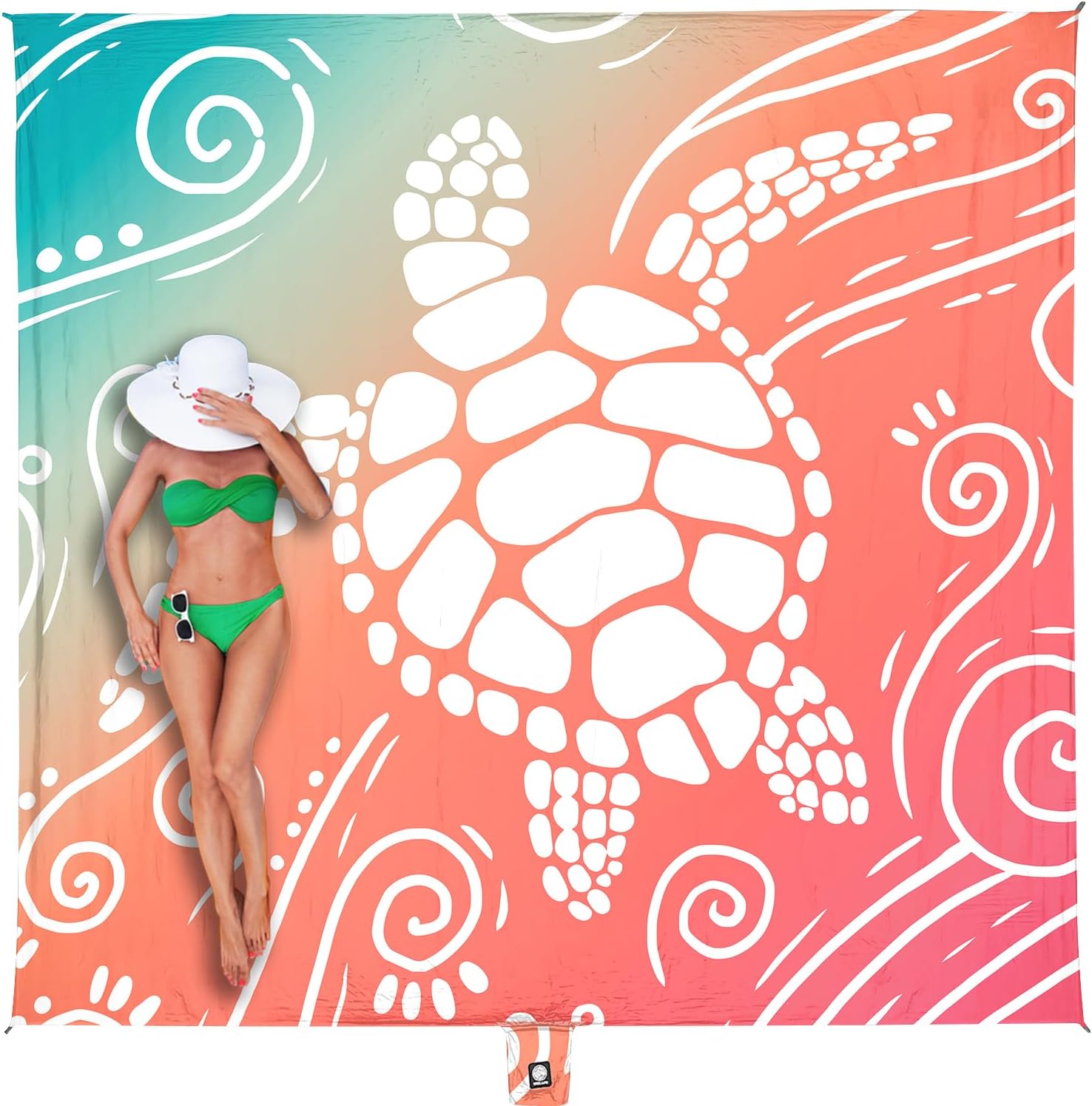 Beach Towel with Turtle Design