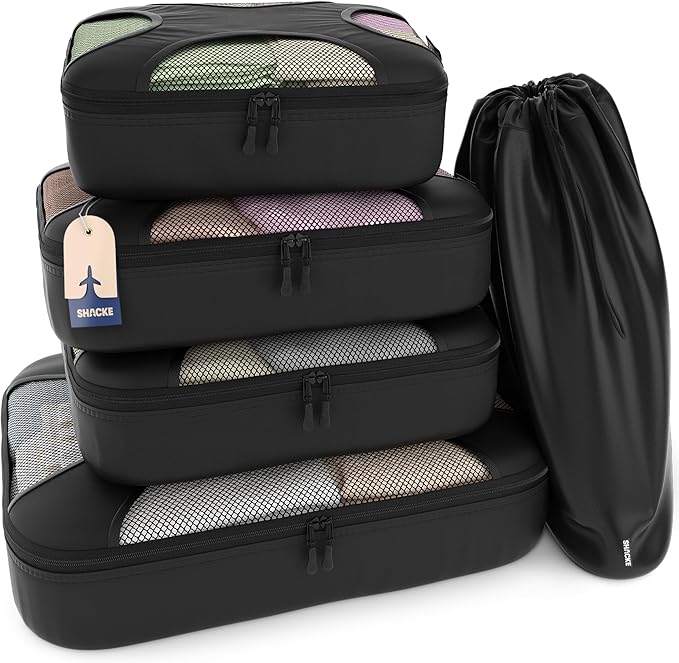 Travel Luggage Organizers - 5 Packing Cubes Set