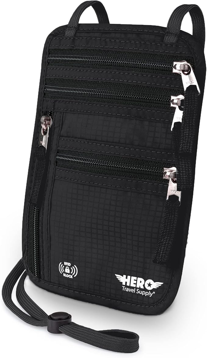 Travel Belt Wallet w/RFID Blocker