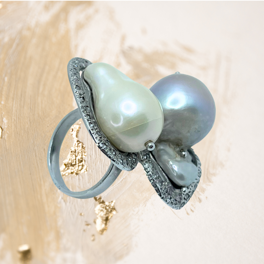 Anel  beleza única do imperfeito, iluminada pelo brilho eterno