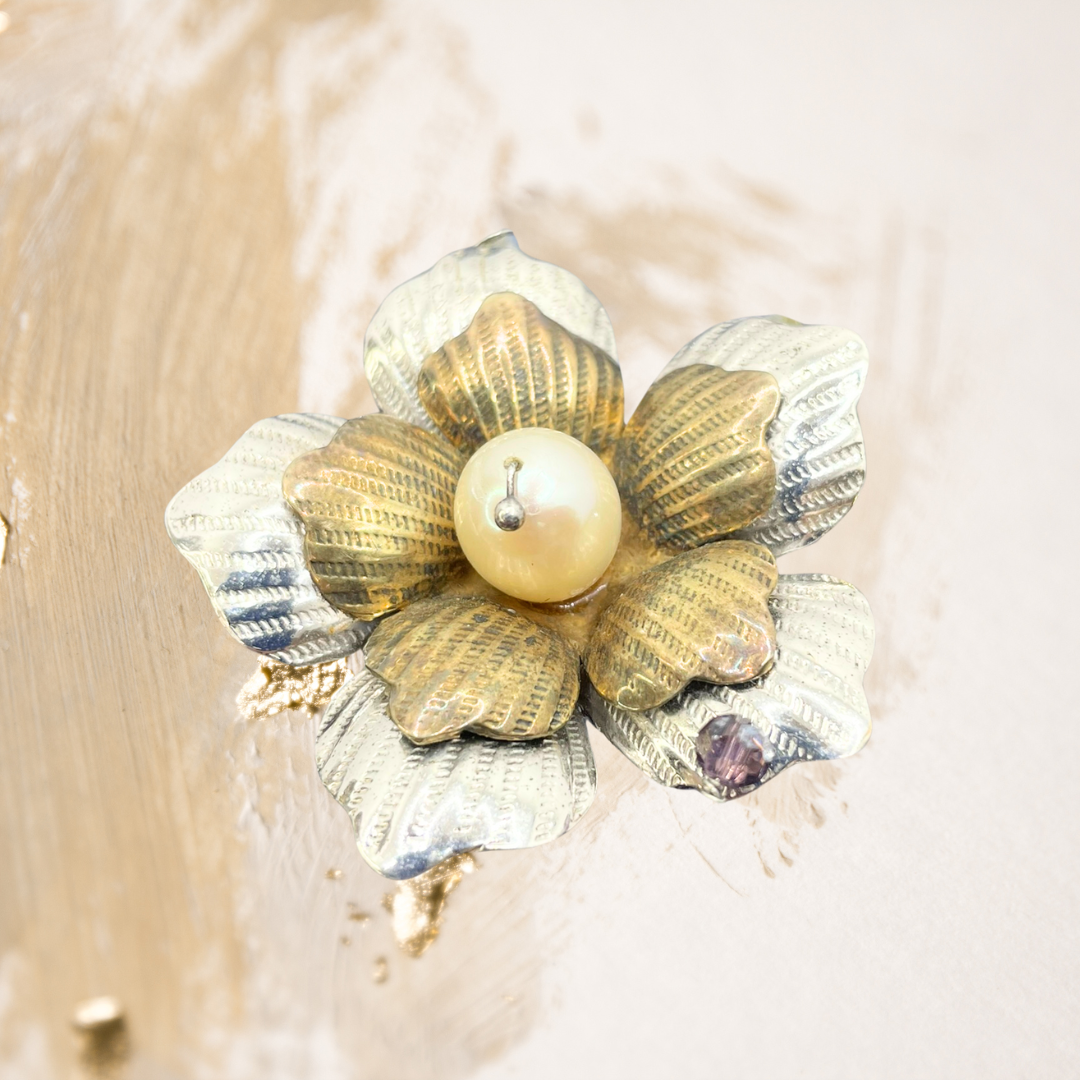 Max  maxicolar em prata 950 com cristais e pérolas