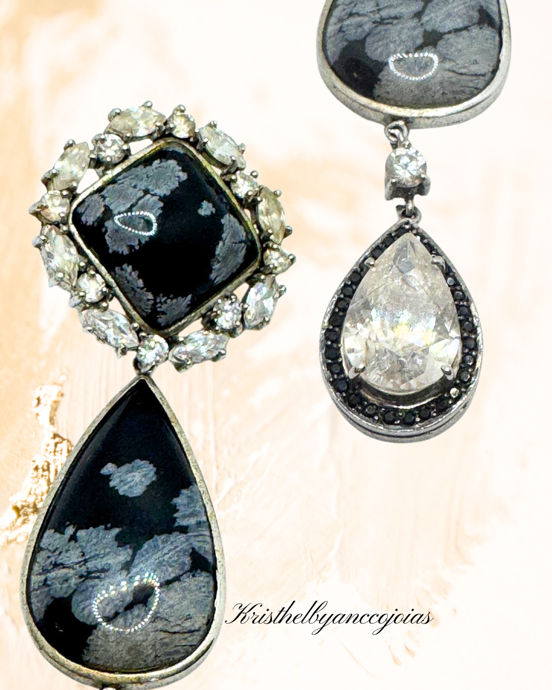 Max — brinco em prata 950 com banho de ródio e ródio negro