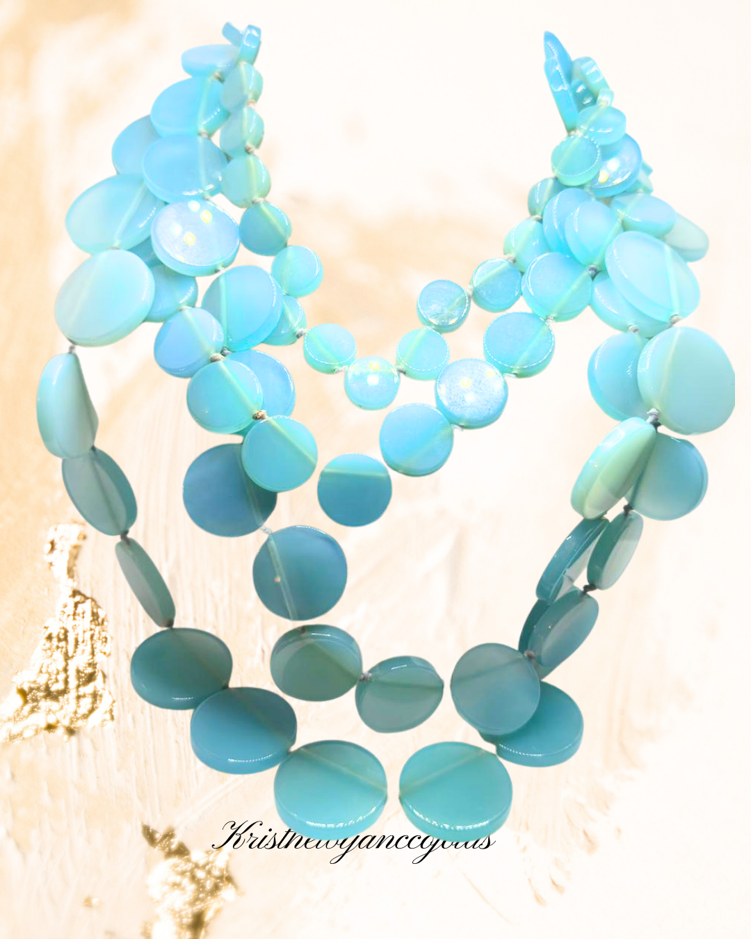 Max colar em prata 950 com pastilha de apatita na tonalidade azul‑claro