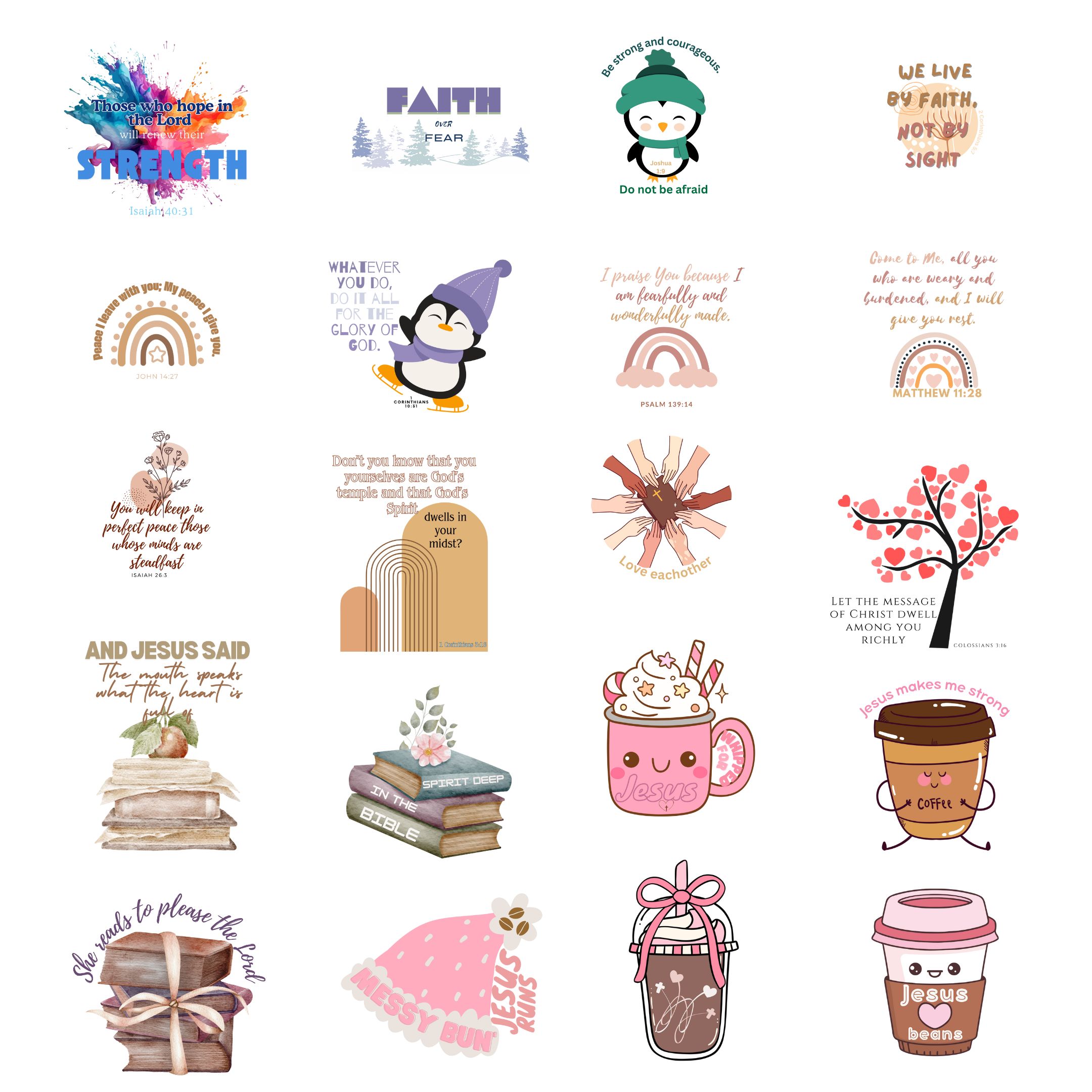 35 Children Bible Quote PNG Bundle