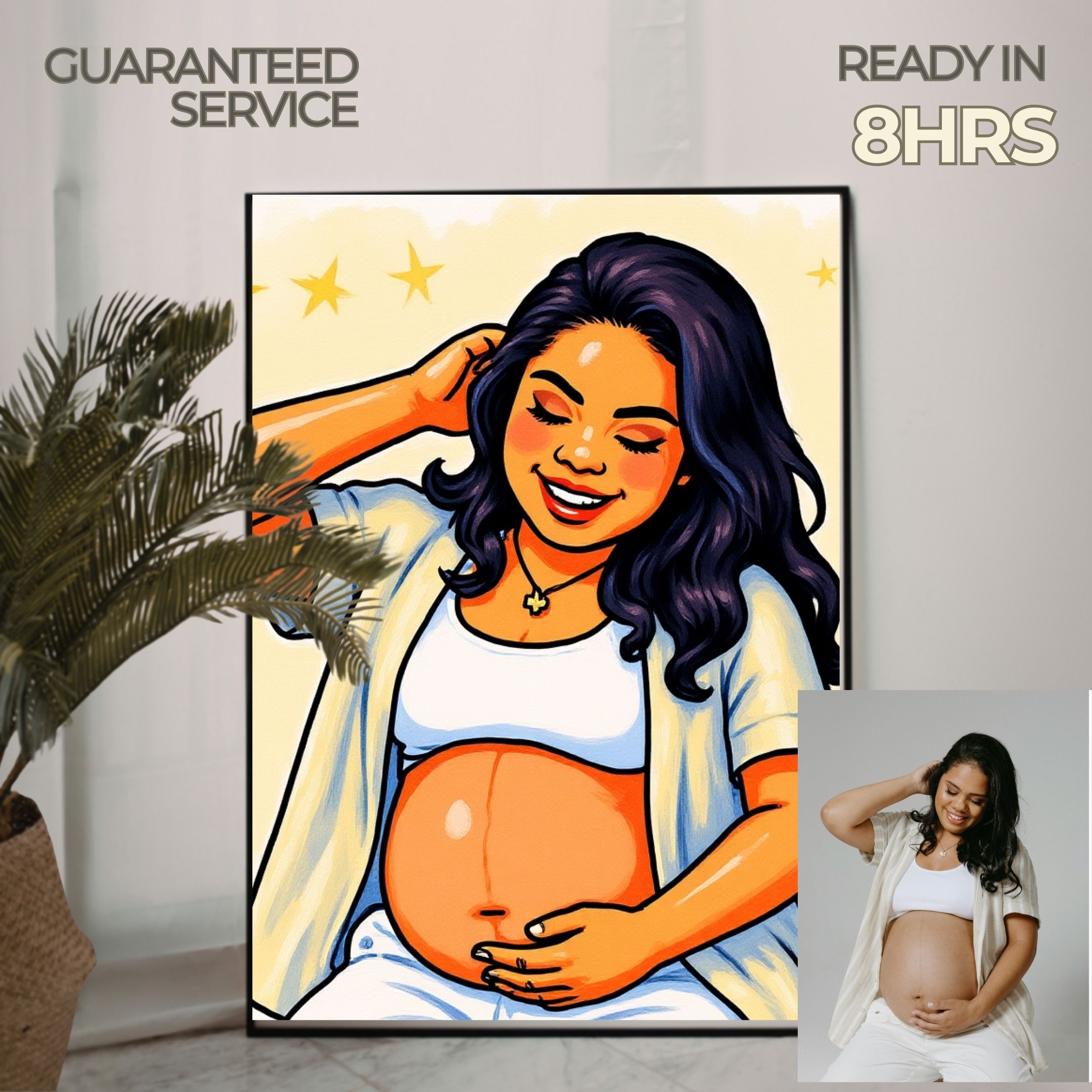 Custom Pregnancy Portrait Art