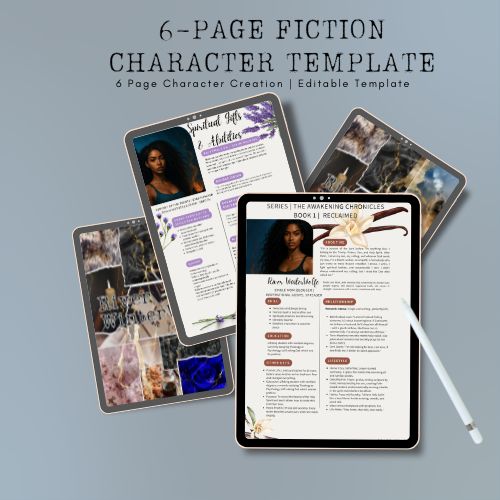 6-Page Faith-Based Fiction Character Builder Template