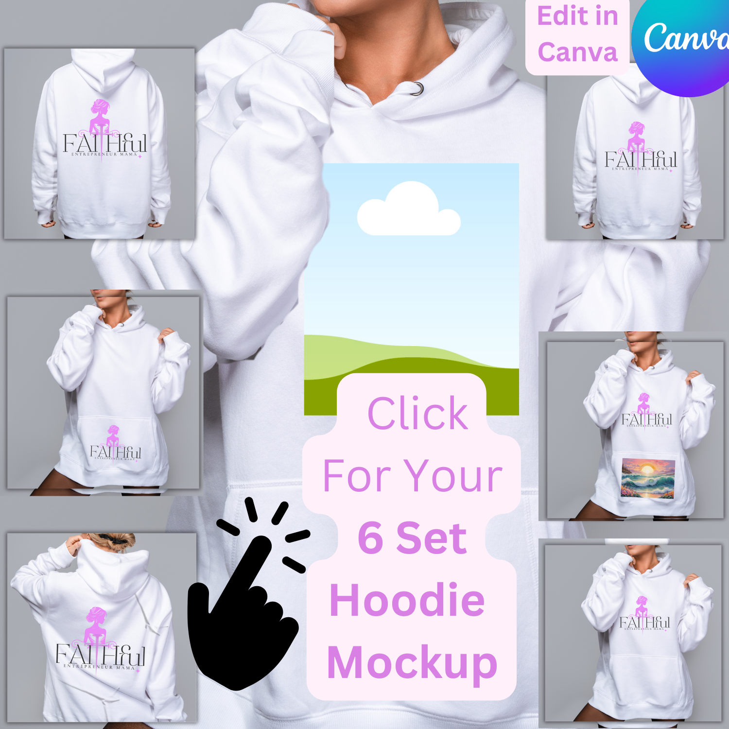 6-Set Hoodie Mockups