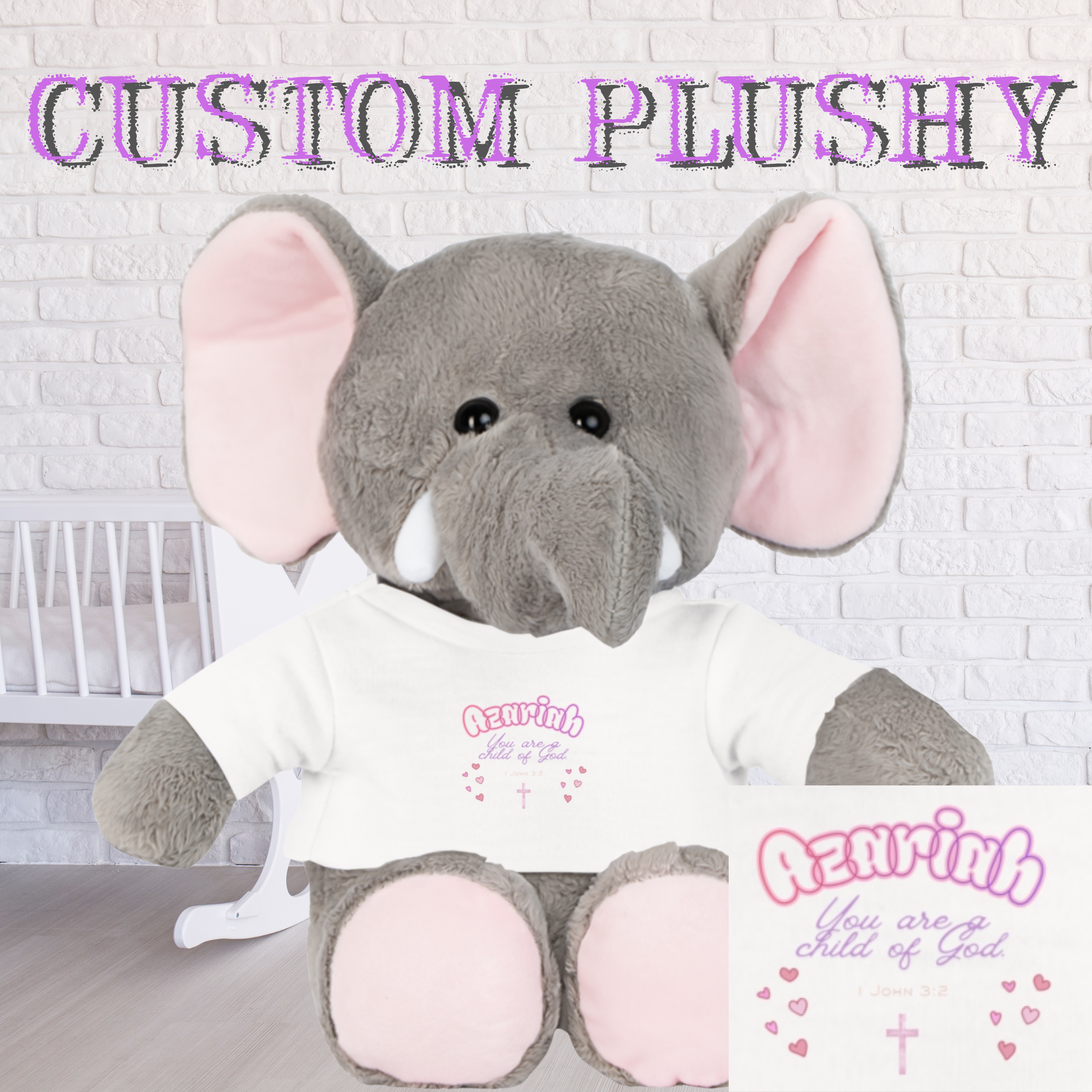 Custom Animal Plush Bible Verse Toy
