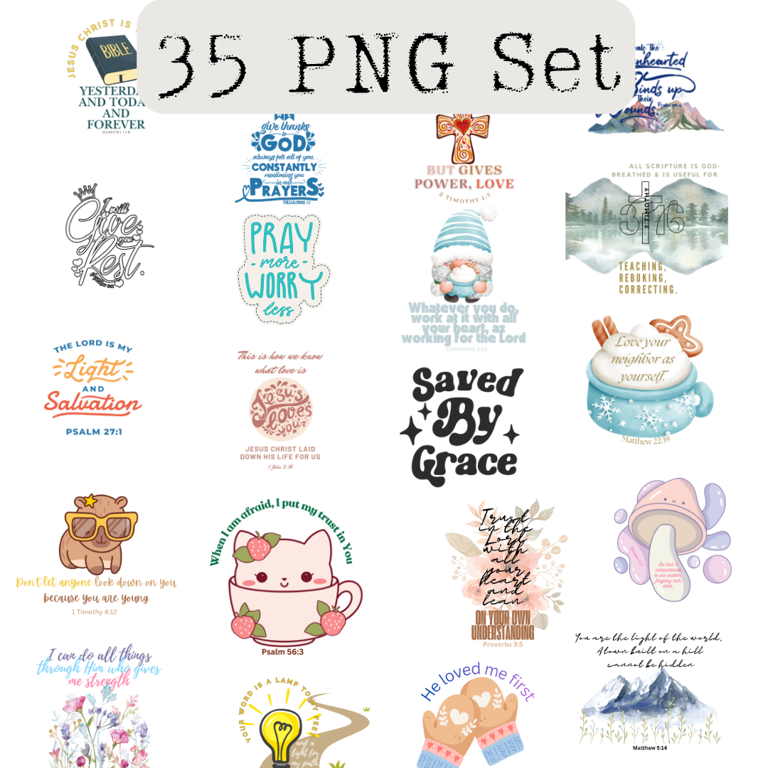 Christmas Bible Verses For Children PNG Bundle