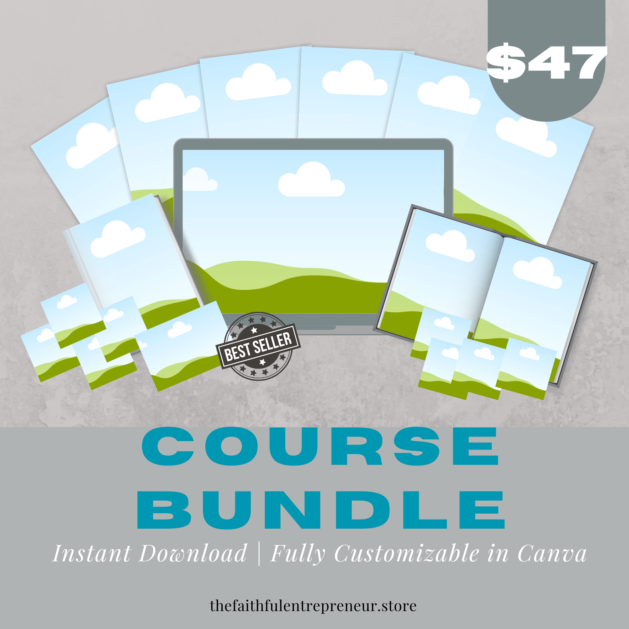 73-Page Canva Template Bundle for Course Creators & UGC Entrepreneurs