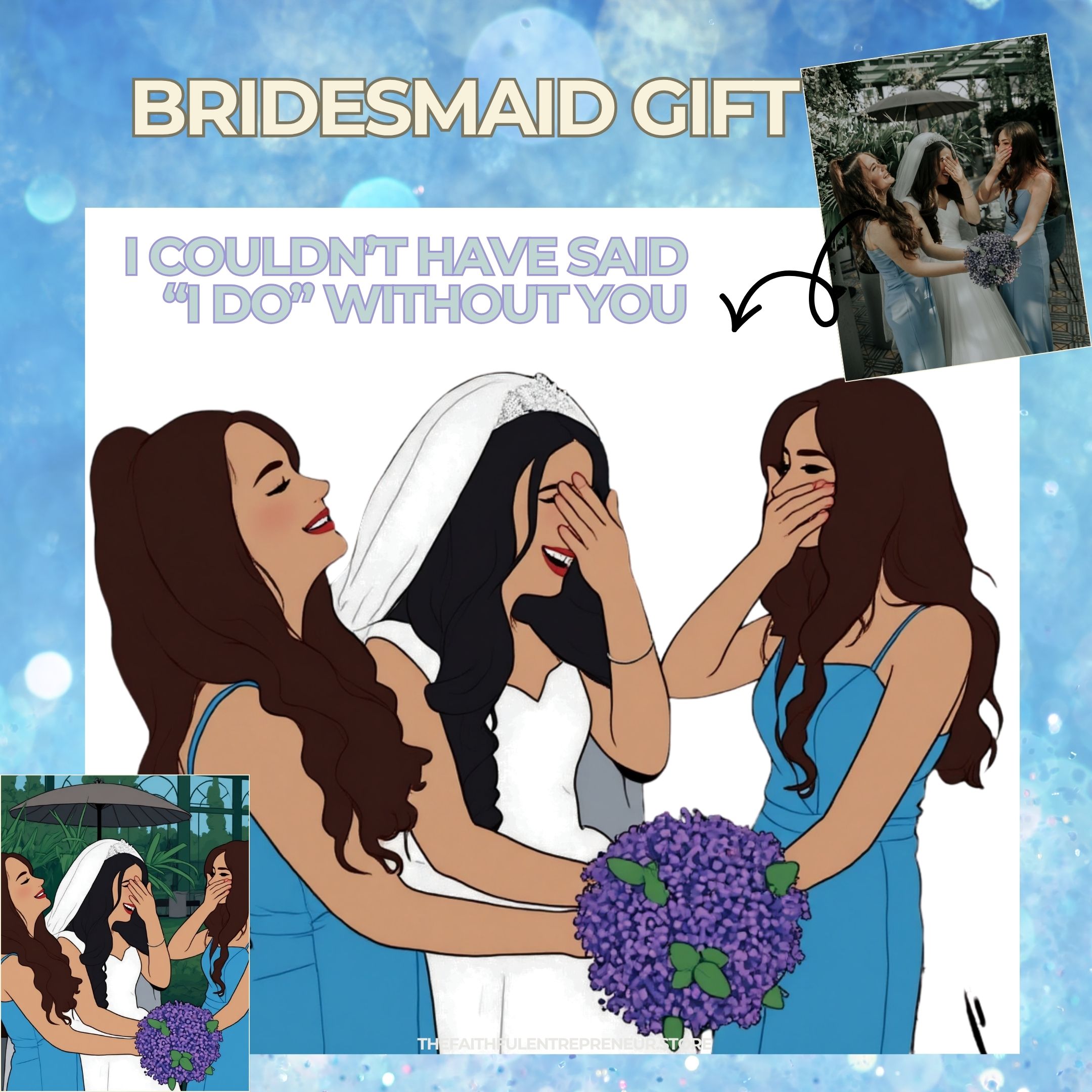 2-Set Custom Bridesmaid Portrait 