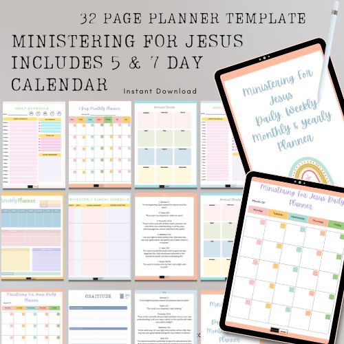 Ministering For Jesus 32-Page Scripture Planner Printable