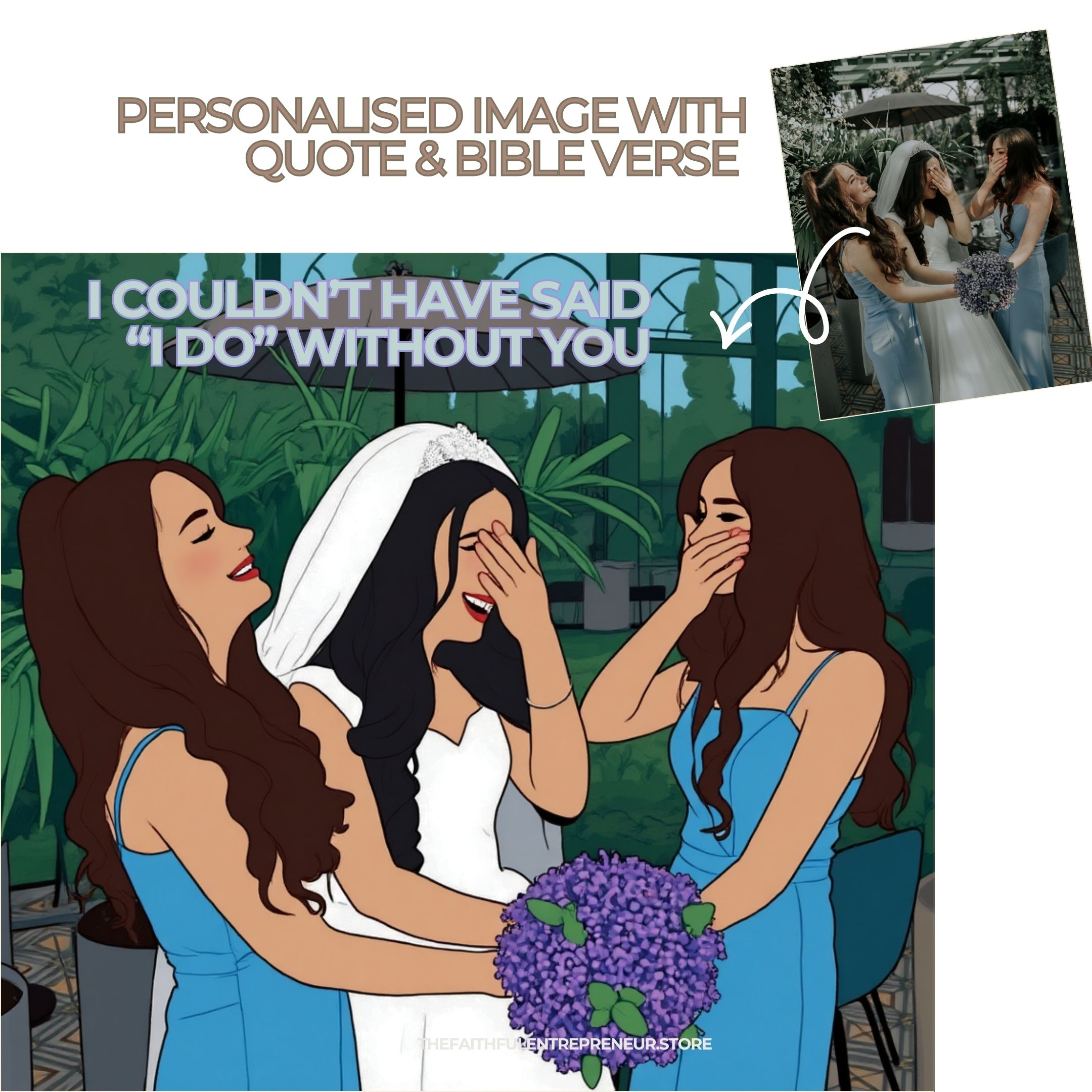 2-Set Custom Bridesmaid Portrait 