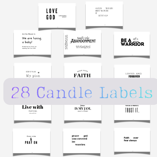 28 Faith Inspired Candle Labels Set