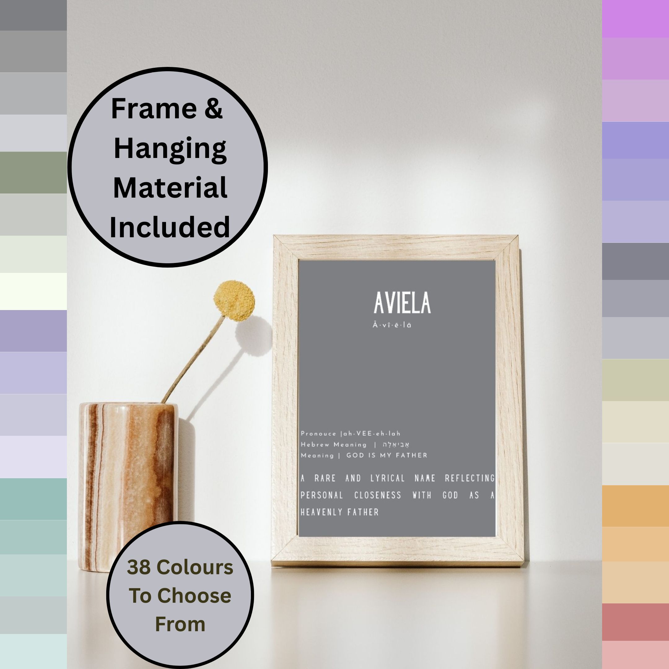 Framed Personalized Baby Name Definition Print | Custom Nursery Wall Art | Faith-Based & Meaningful Gift