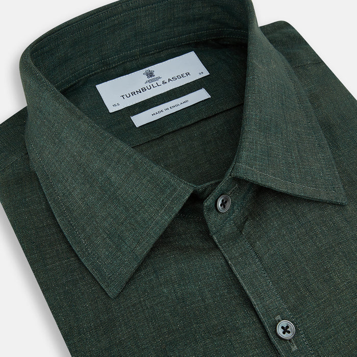 Forest Green Linen Westminster Shirt