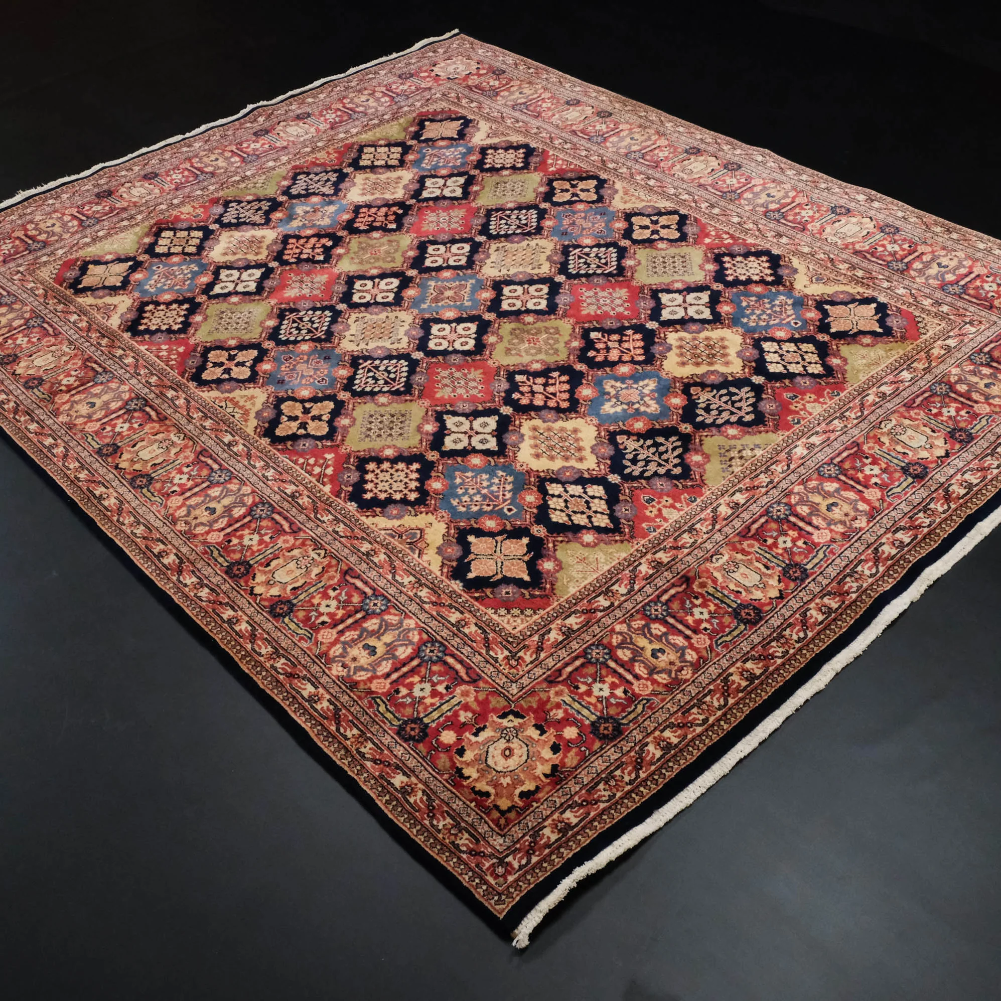 Hand Woven Colorful Bicar Carpet with Floral Patterns