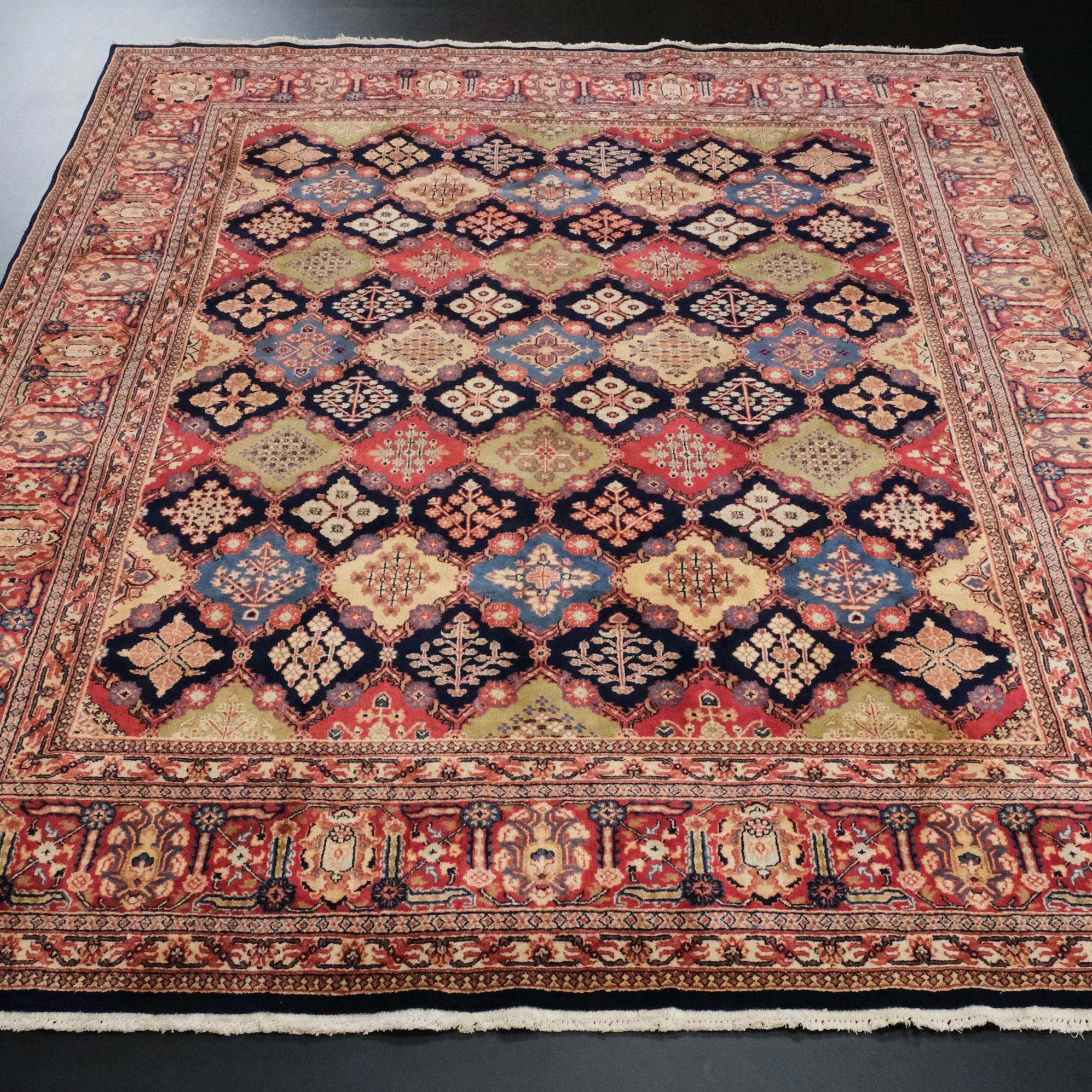 Hand Woven Colorful Bicar Carpet with Floral Patterns