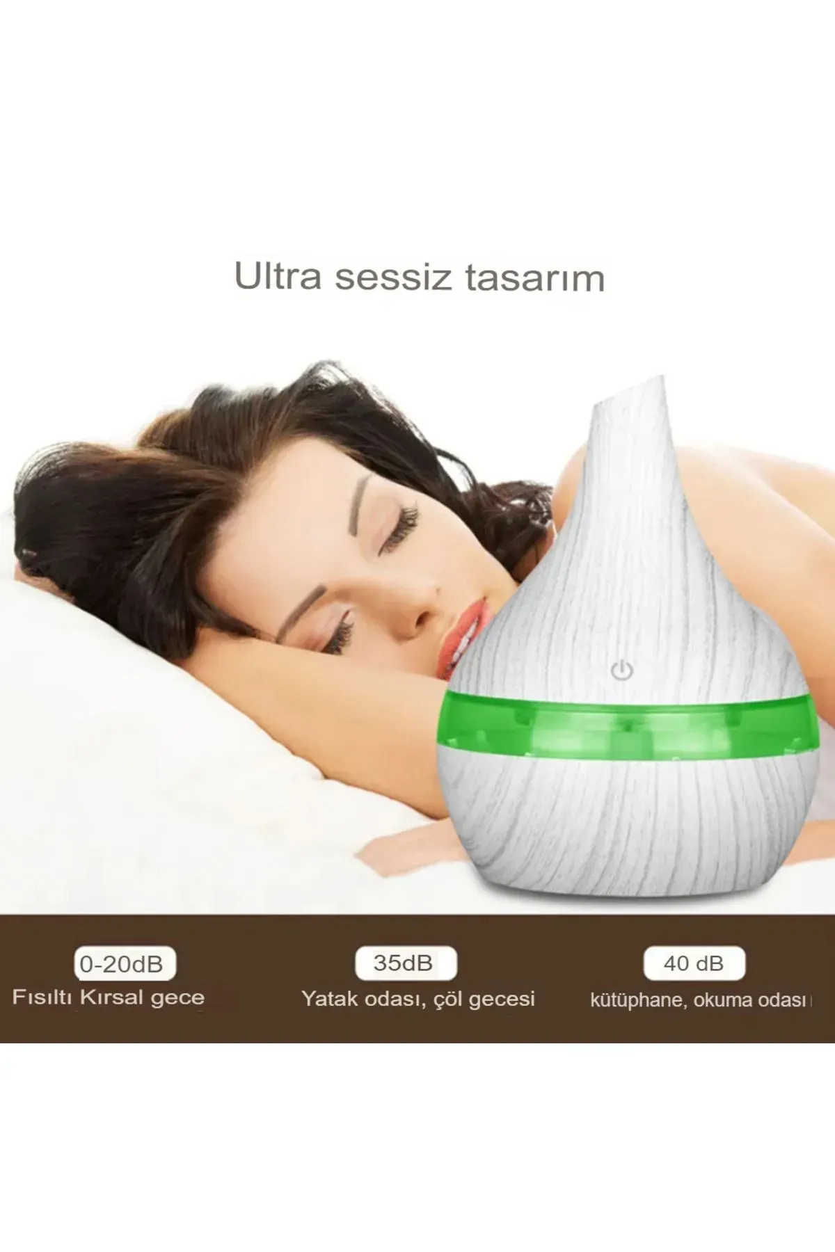 Japanese Brown Model Air Humidifier 300ml 7 Color Light Mini Ambient Room Air Humidifier
