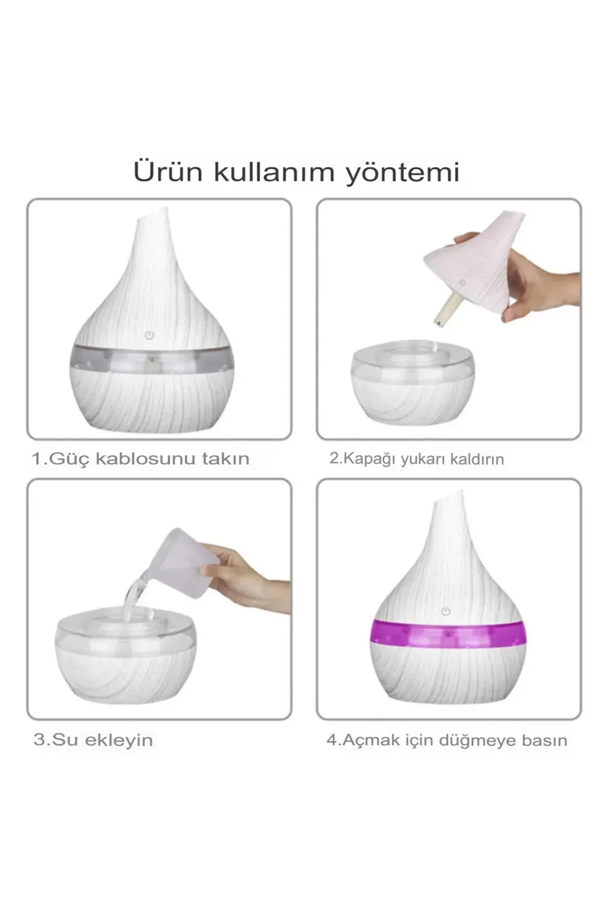 Japanese Brown Model Air Humidifier 300ml 7 Color Light Mini Ambient Room Air Humidifier