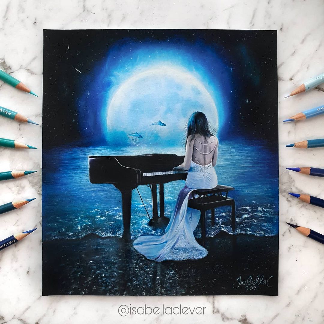 Girl playing on the Piano