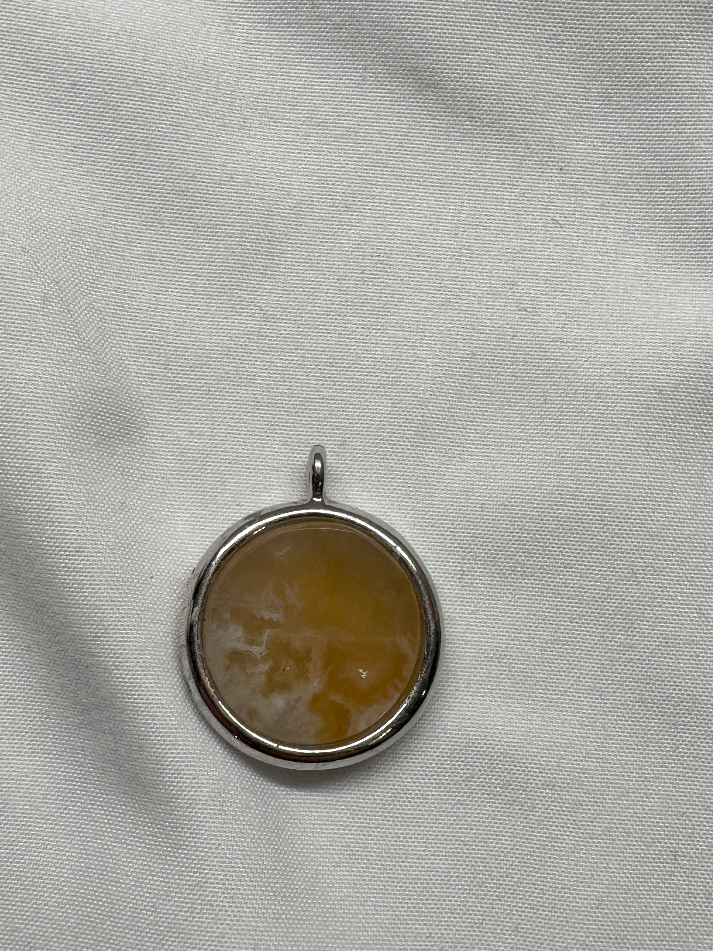 Chalcedony Agate Pendant with Stainless Steel Chain