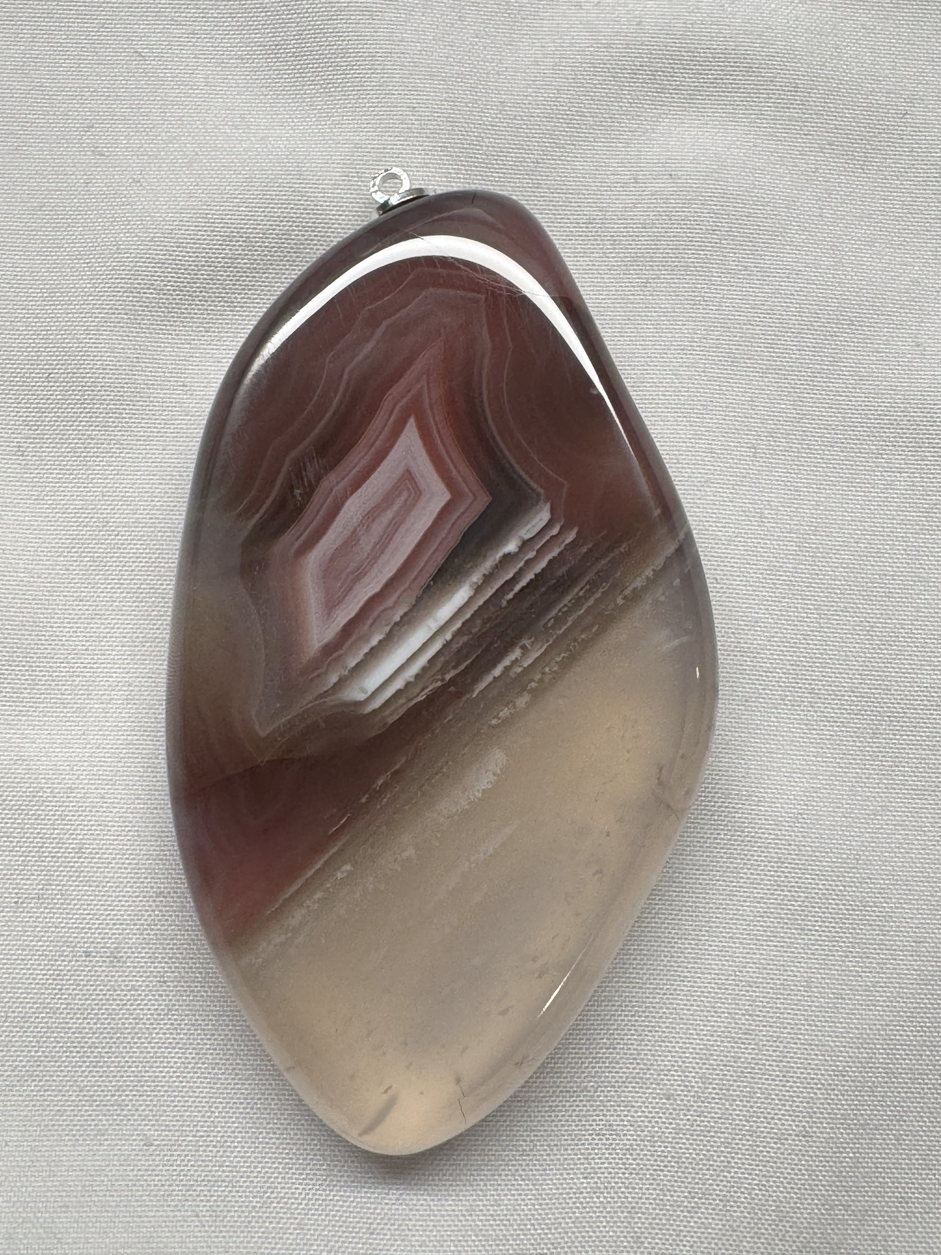 Swazi Agate Pendant with Stainless Steel Chain