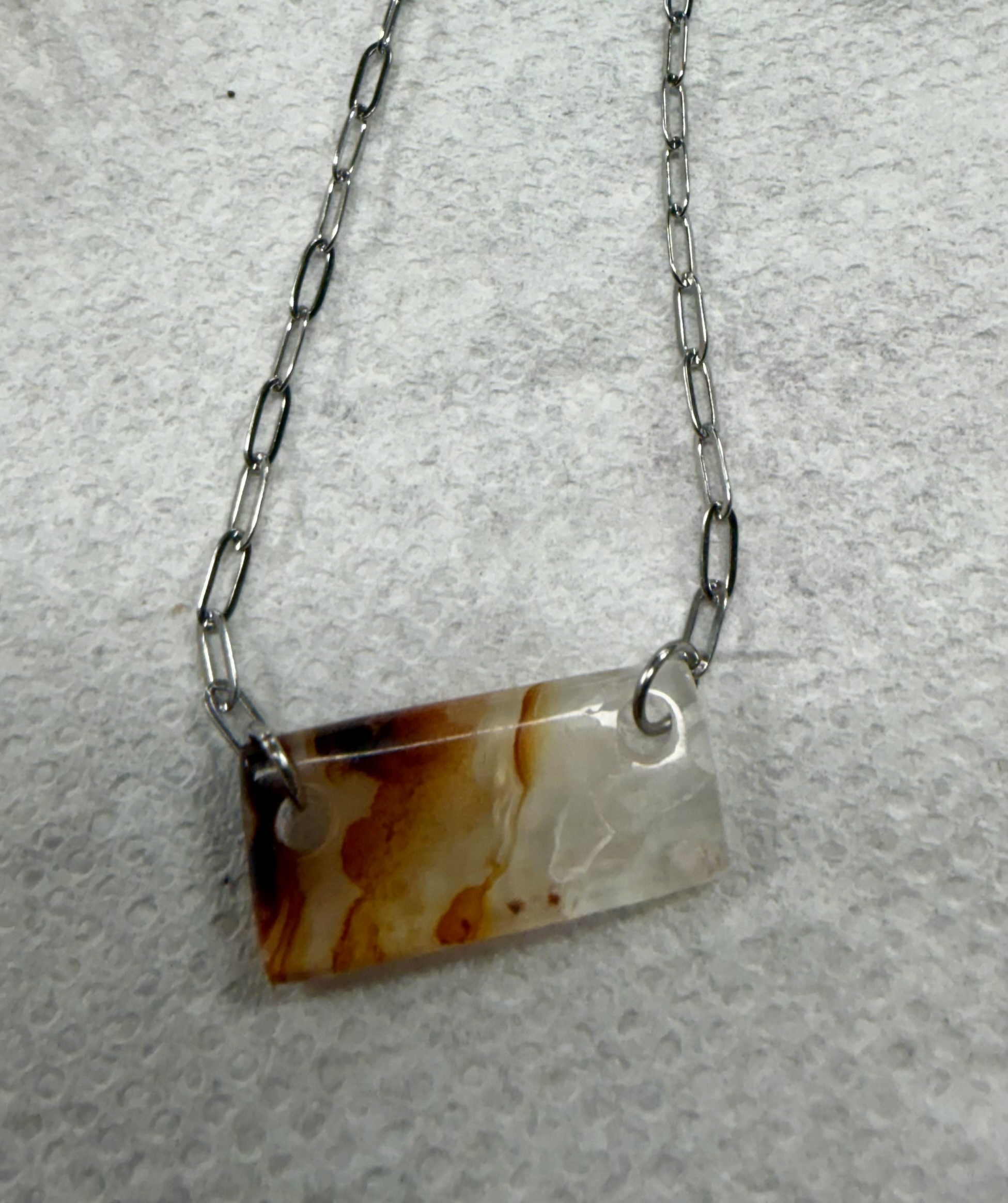 Agate Slice Pendant Necklace