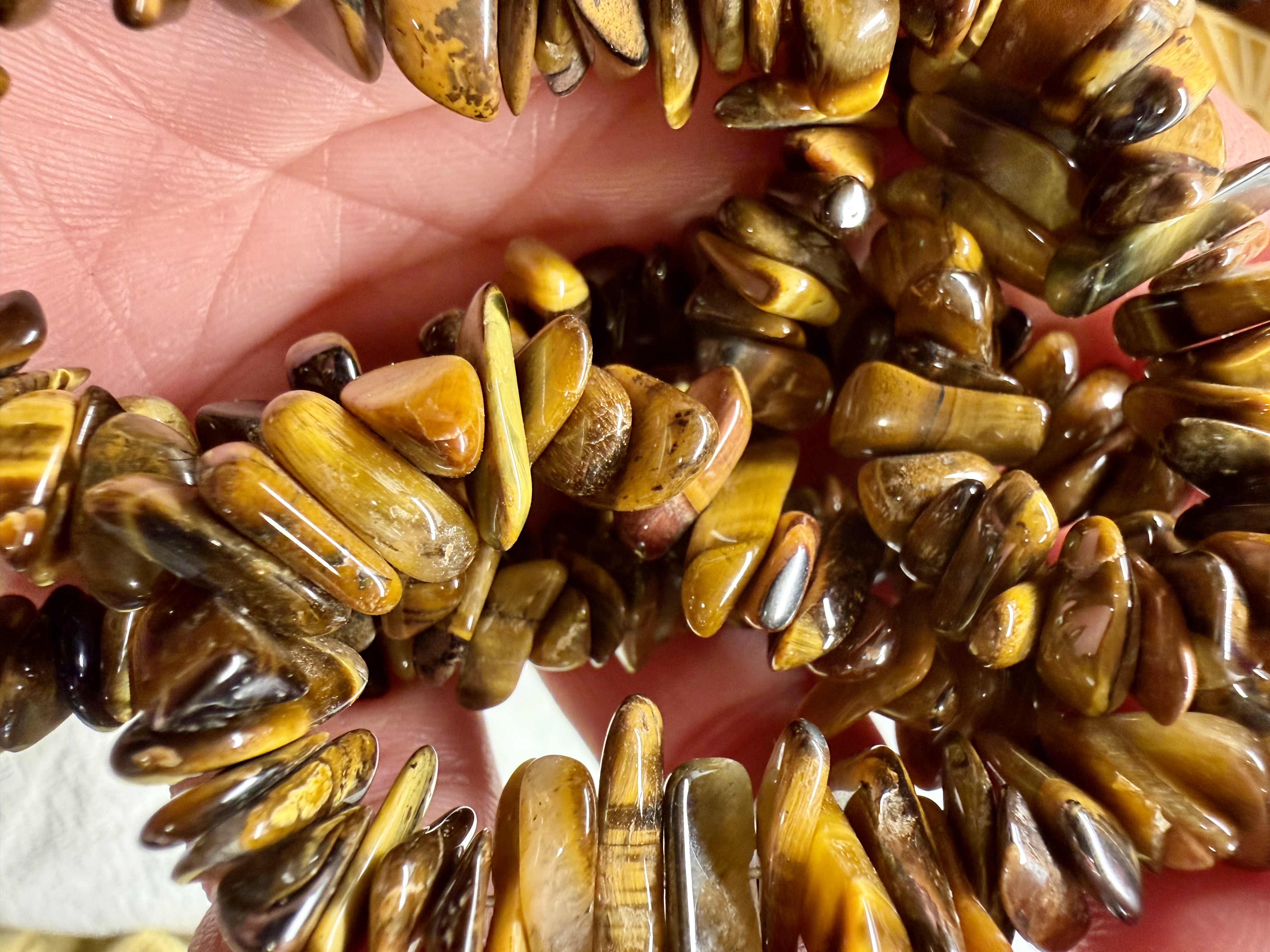 Tiger's Eye Chip Bead Necklace 24”