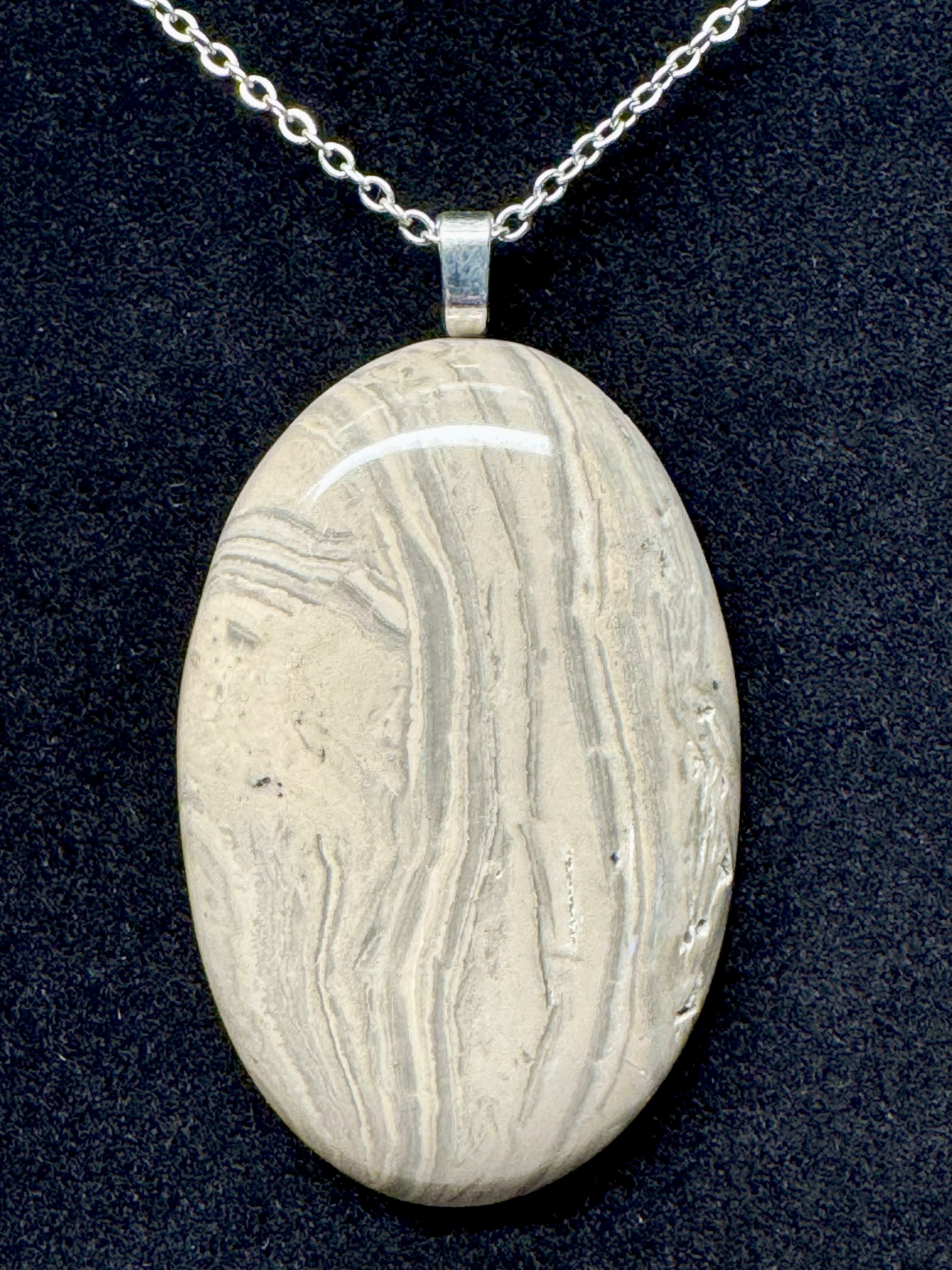Polished Chert Pendant ~2.25" x 1.5"
