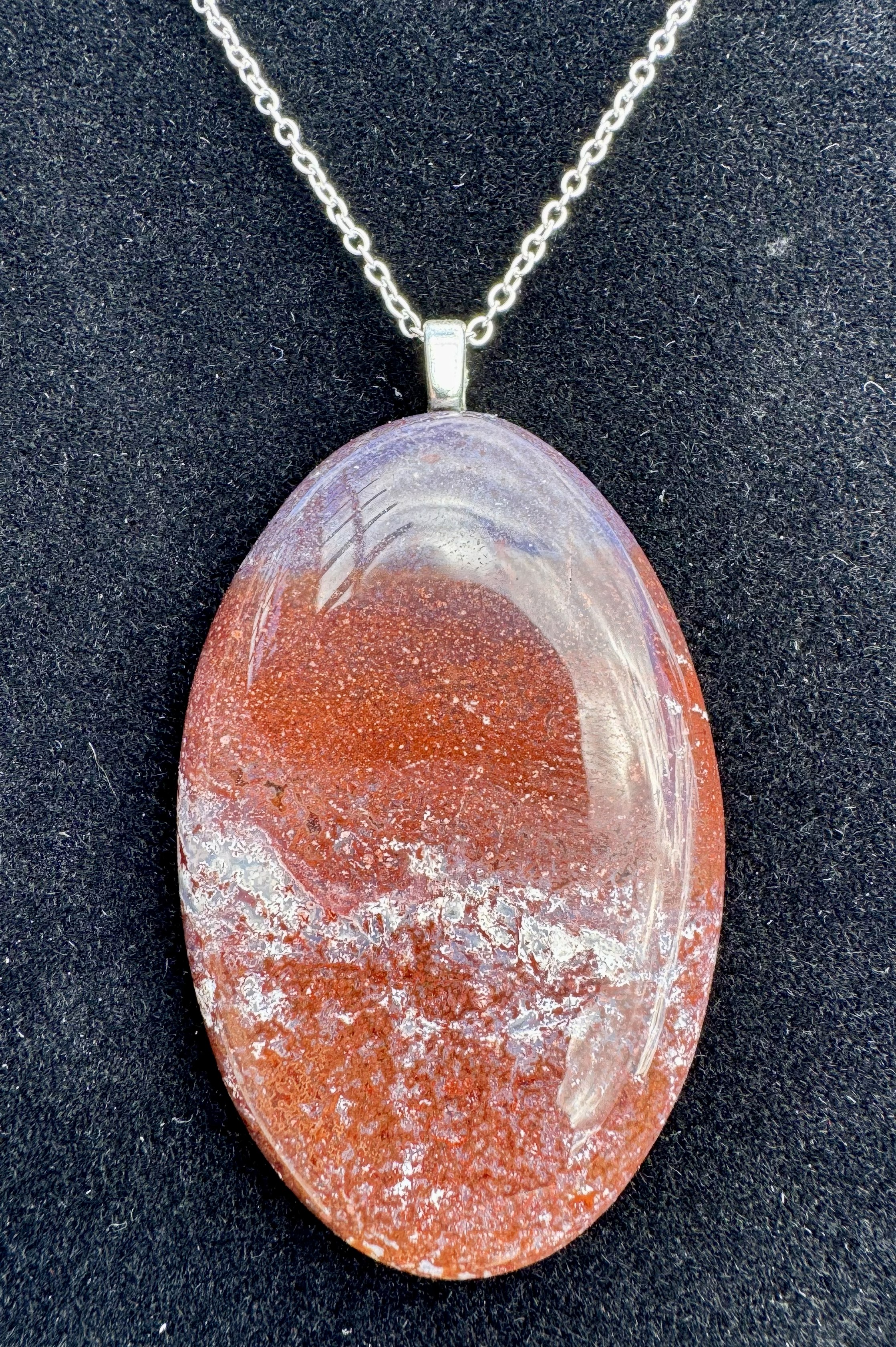 Plume Agate Pendant 1.375" x 2.125"