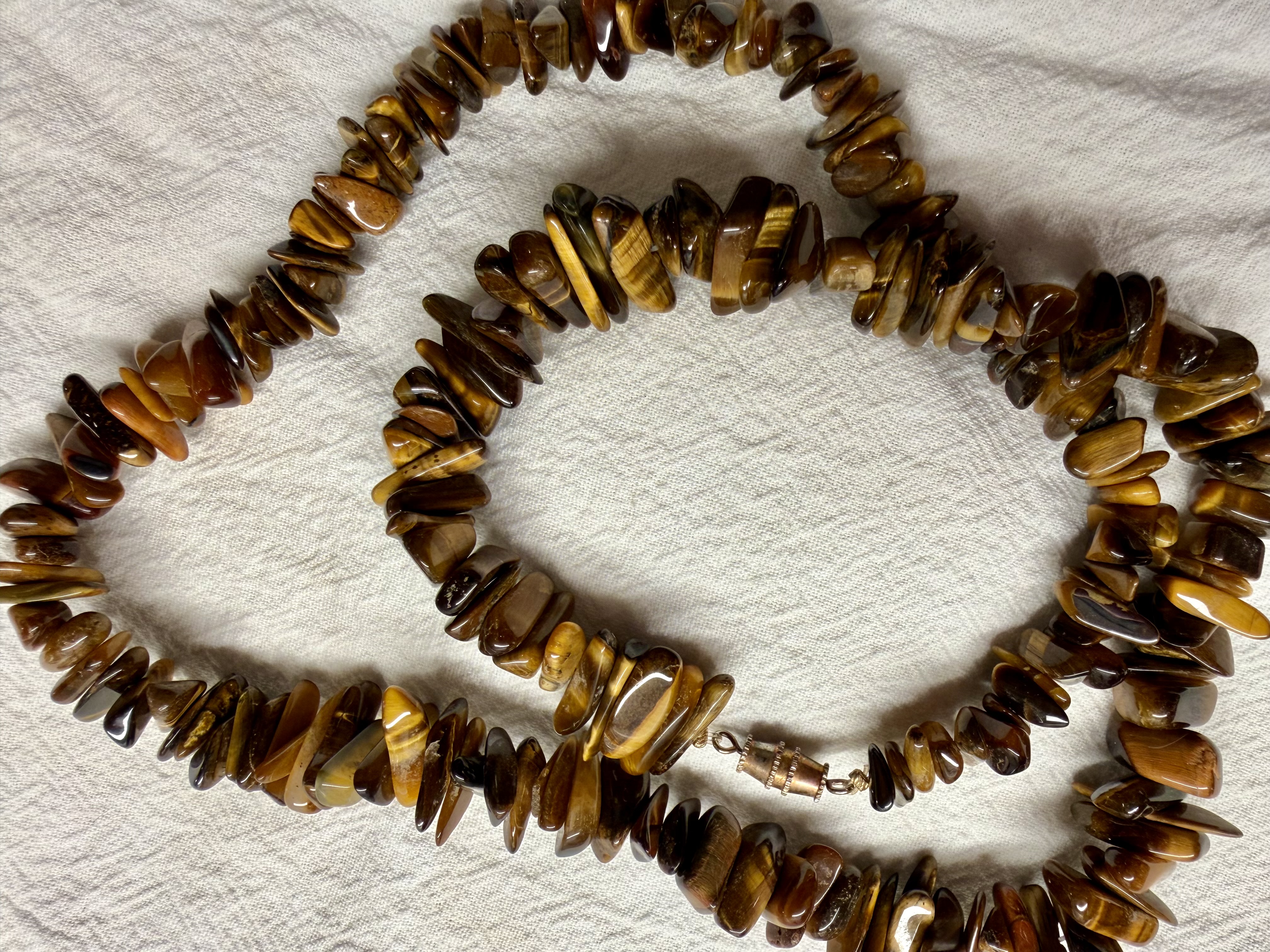 Tiger's Eye Chip Bead Necklace 24”