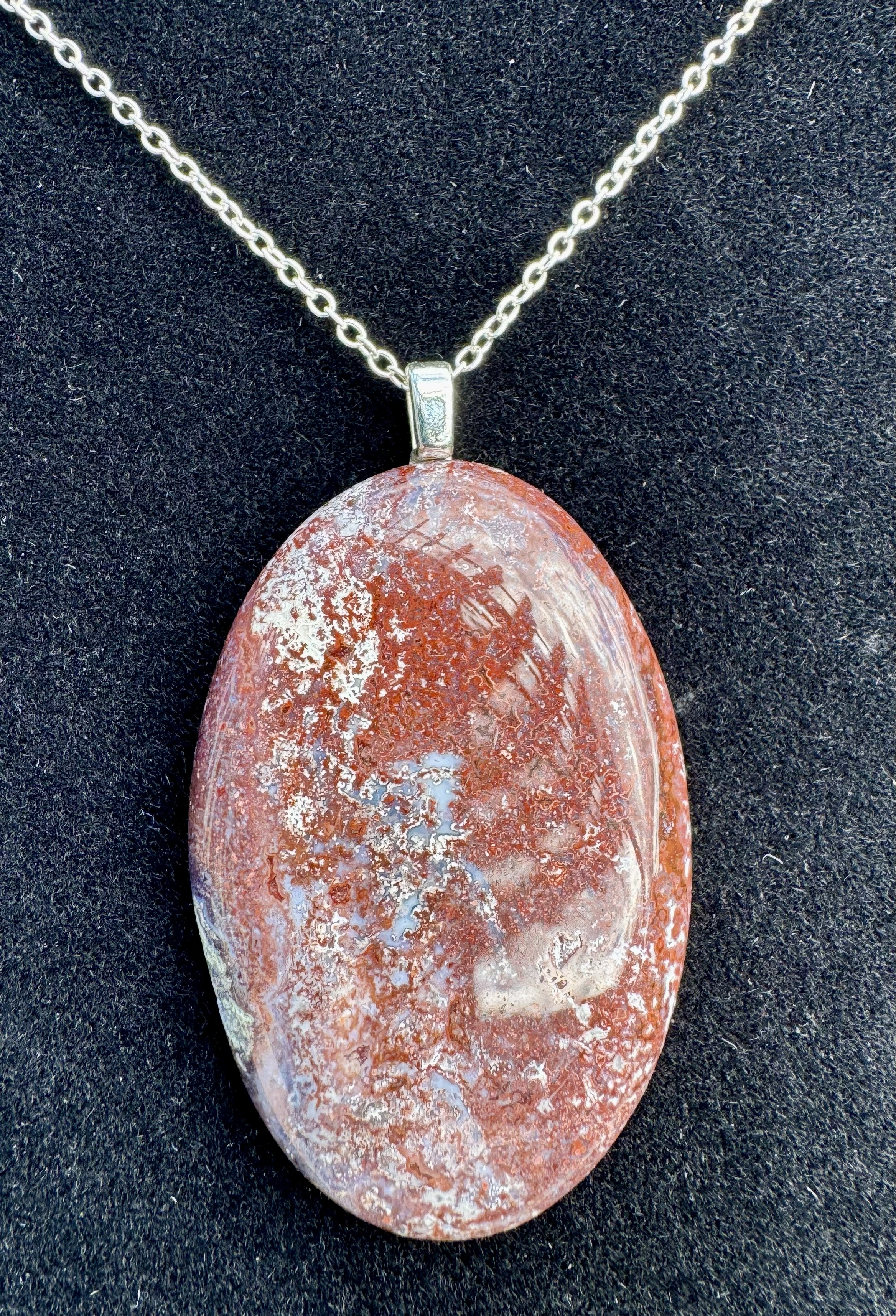 Plume Agate Pendant 1.25" x 1.875"