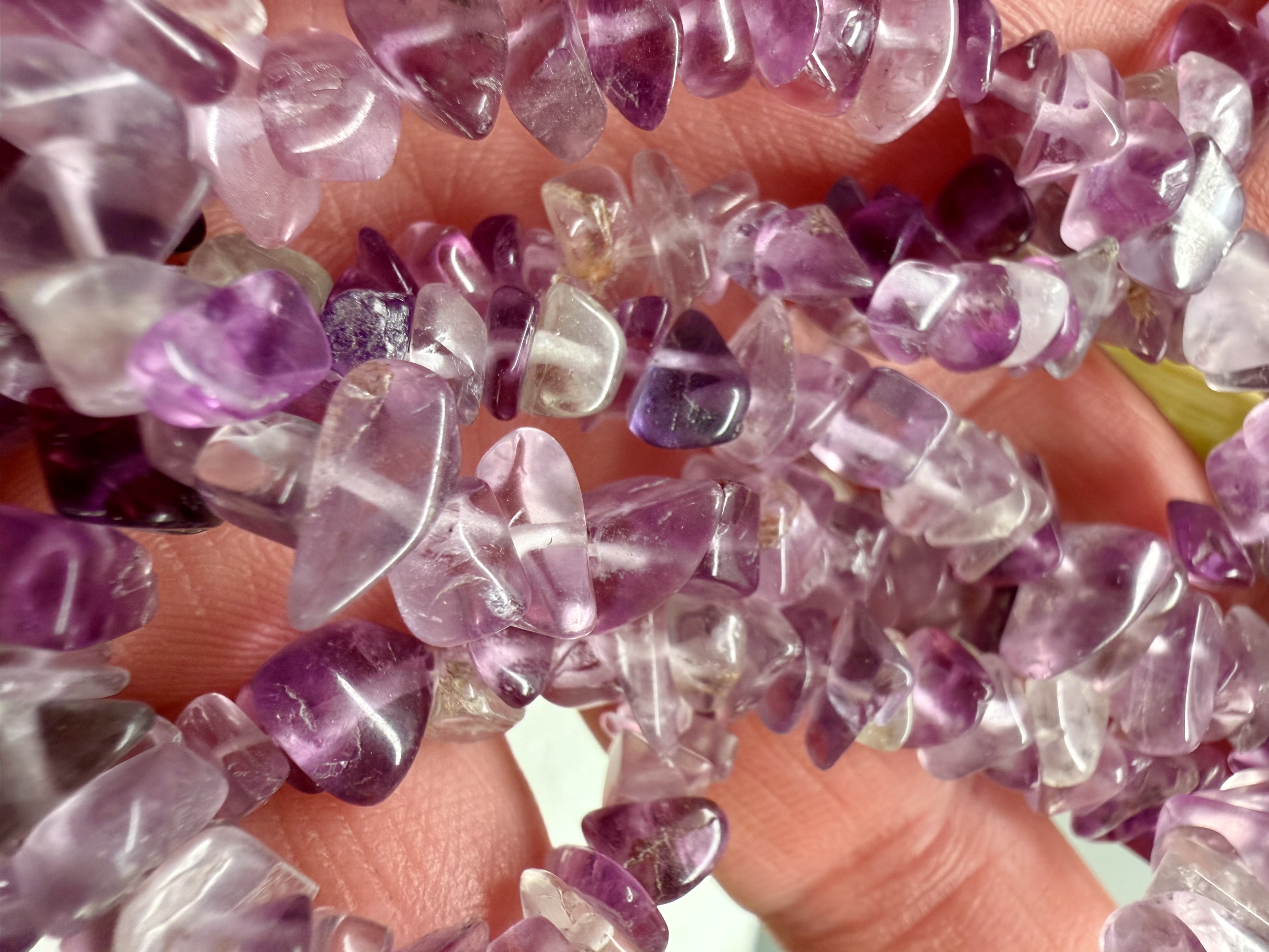 Amethyst Chip Bead Necklace 34”