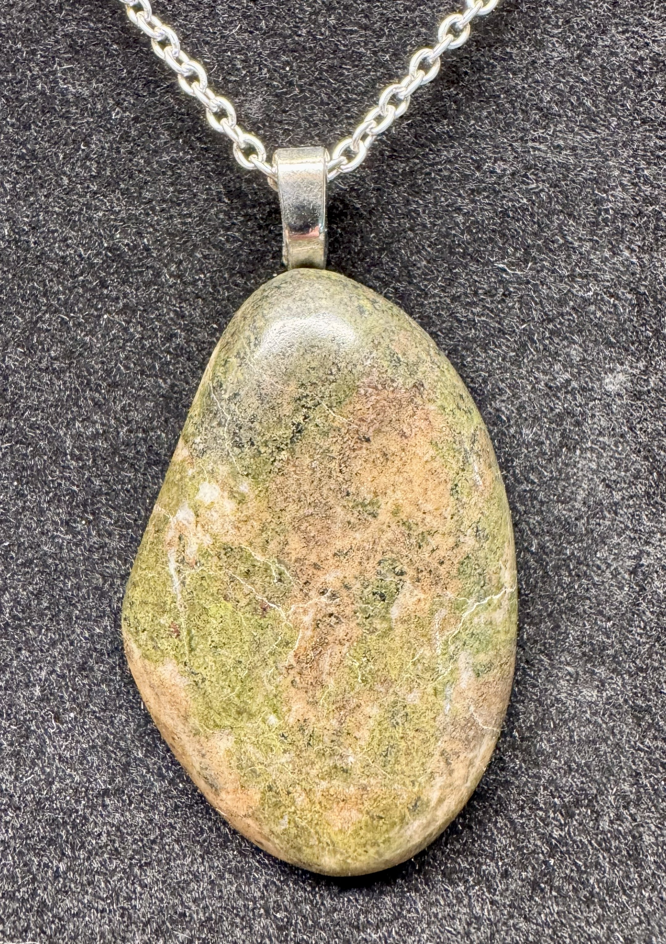 Polished Green Pendant ~ 1.5" x 1"