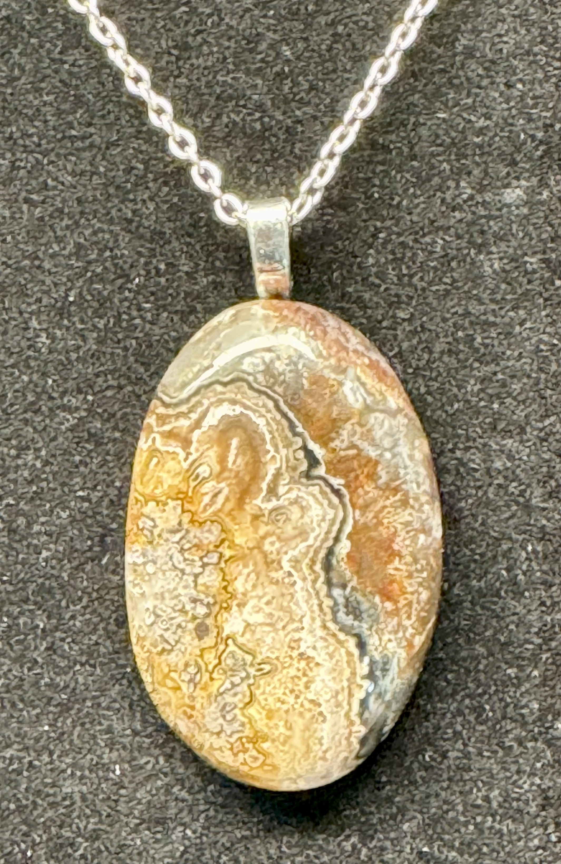 Polished Agate Pendant ~1.5" x 1"