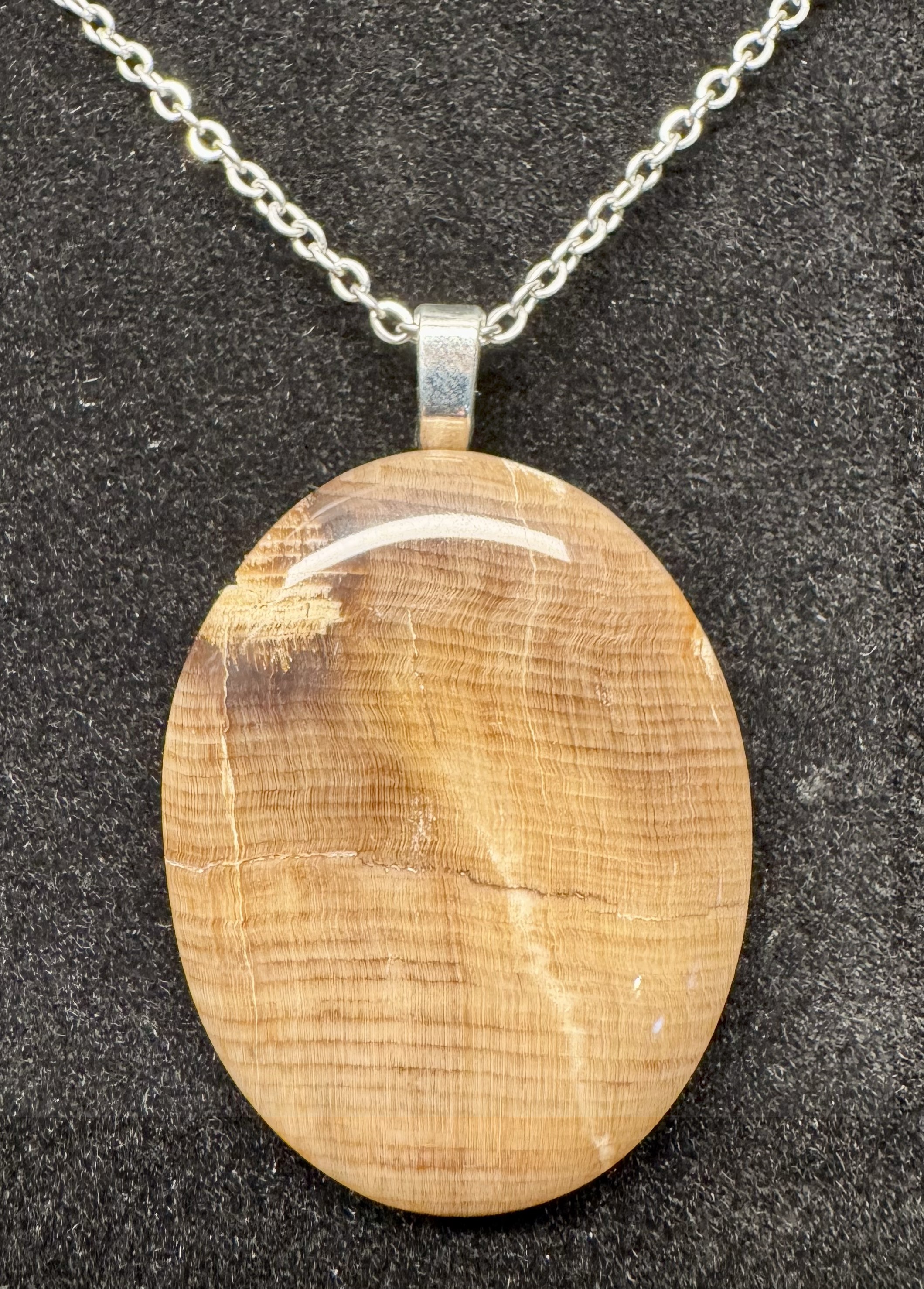 Petrified Wood Cabochon Pendant ~ 1.5"x1.25"