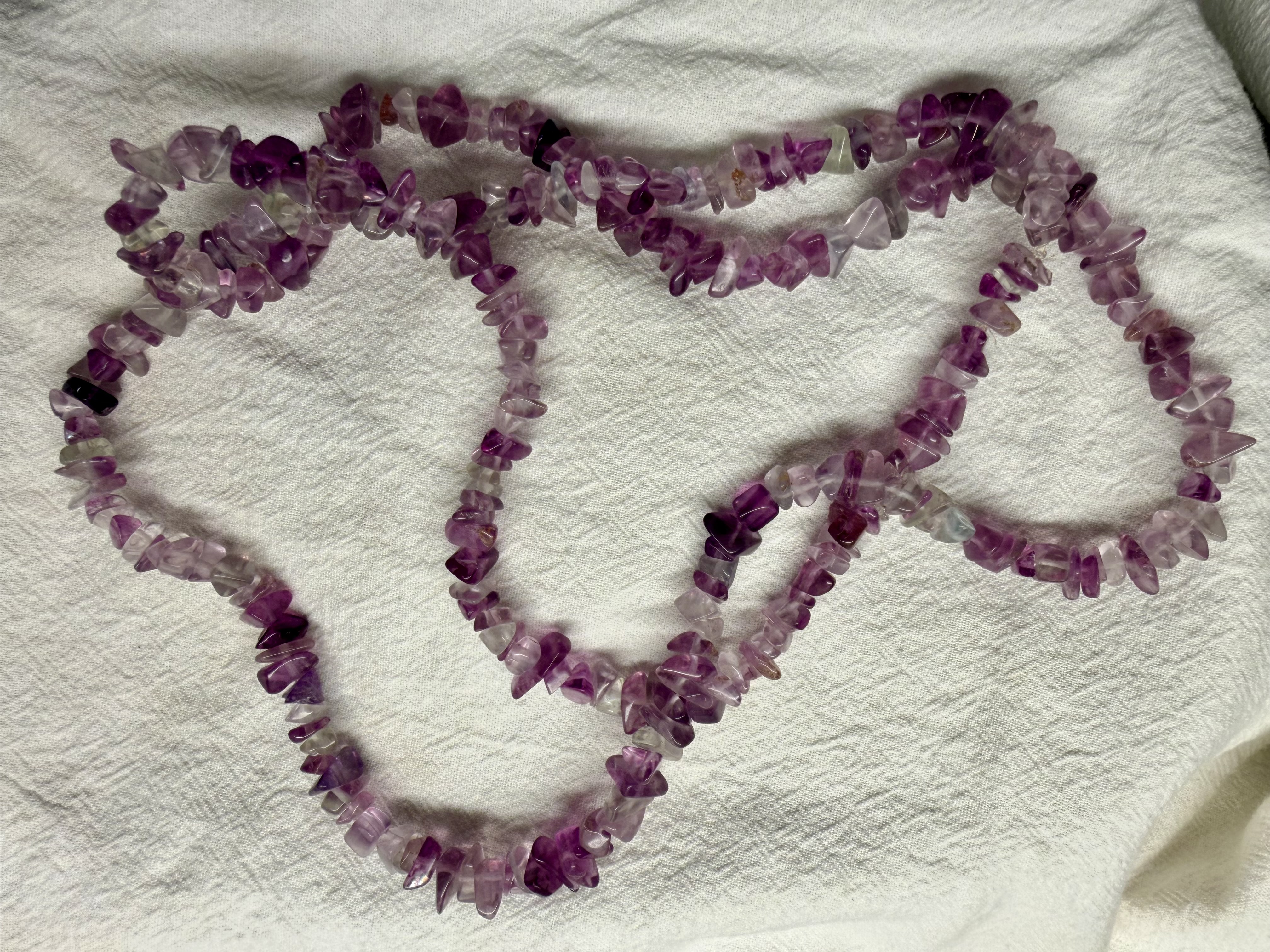 Amethyst Chip Bead Necklace 34”