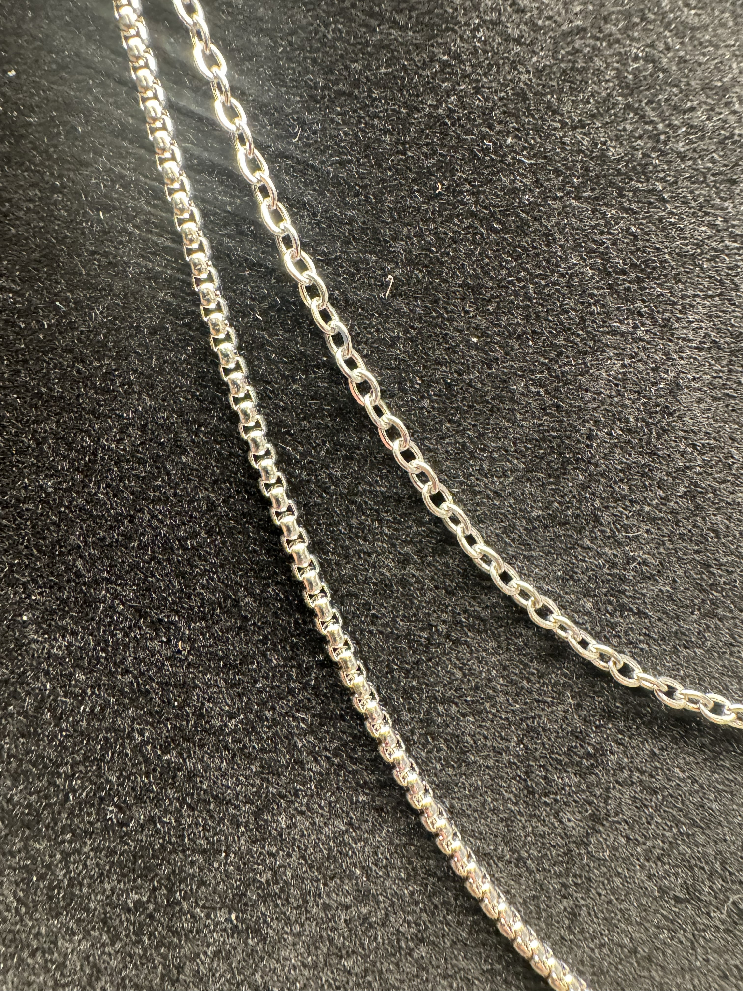 Quartz and Basalt Stone Pendant Necklace ~2.25"x1.5" (choose link chain or snake chain in options)