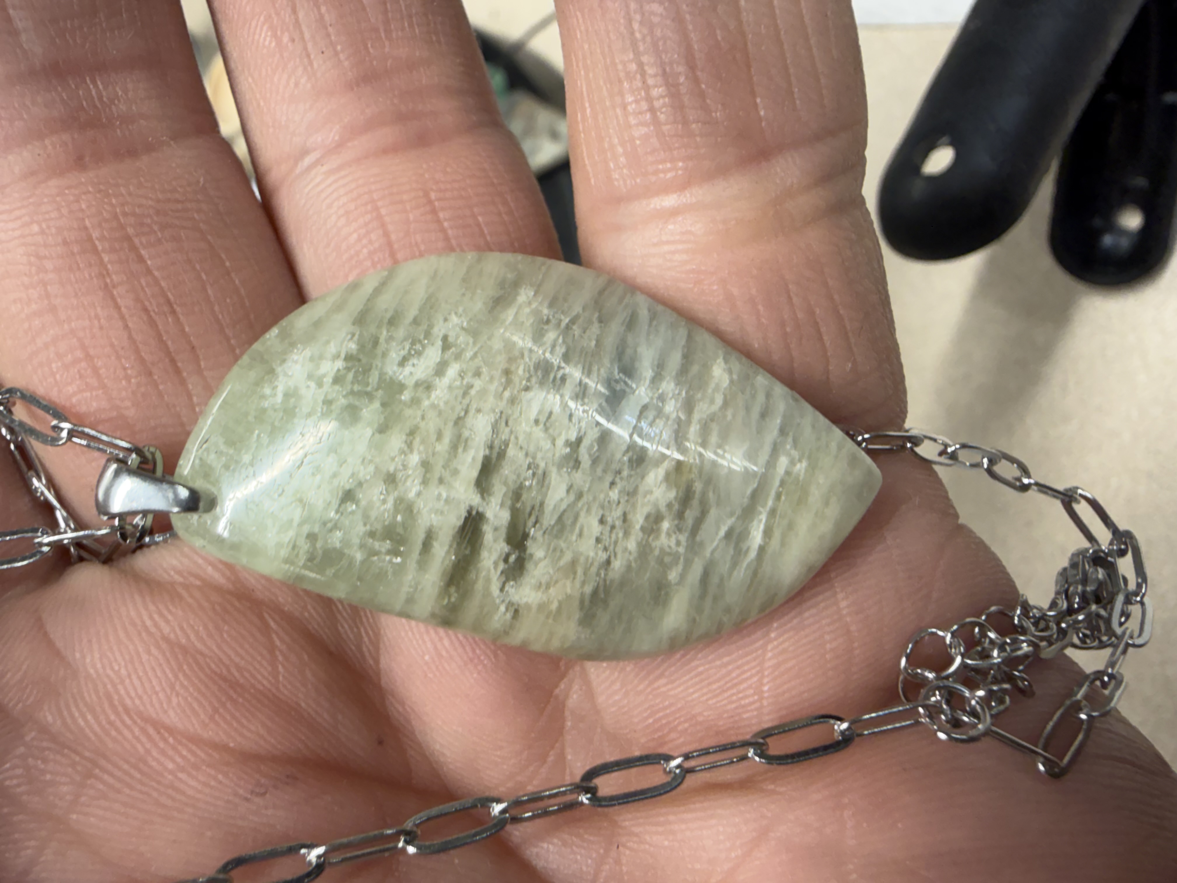 Beryl Stone Pendant Necklace