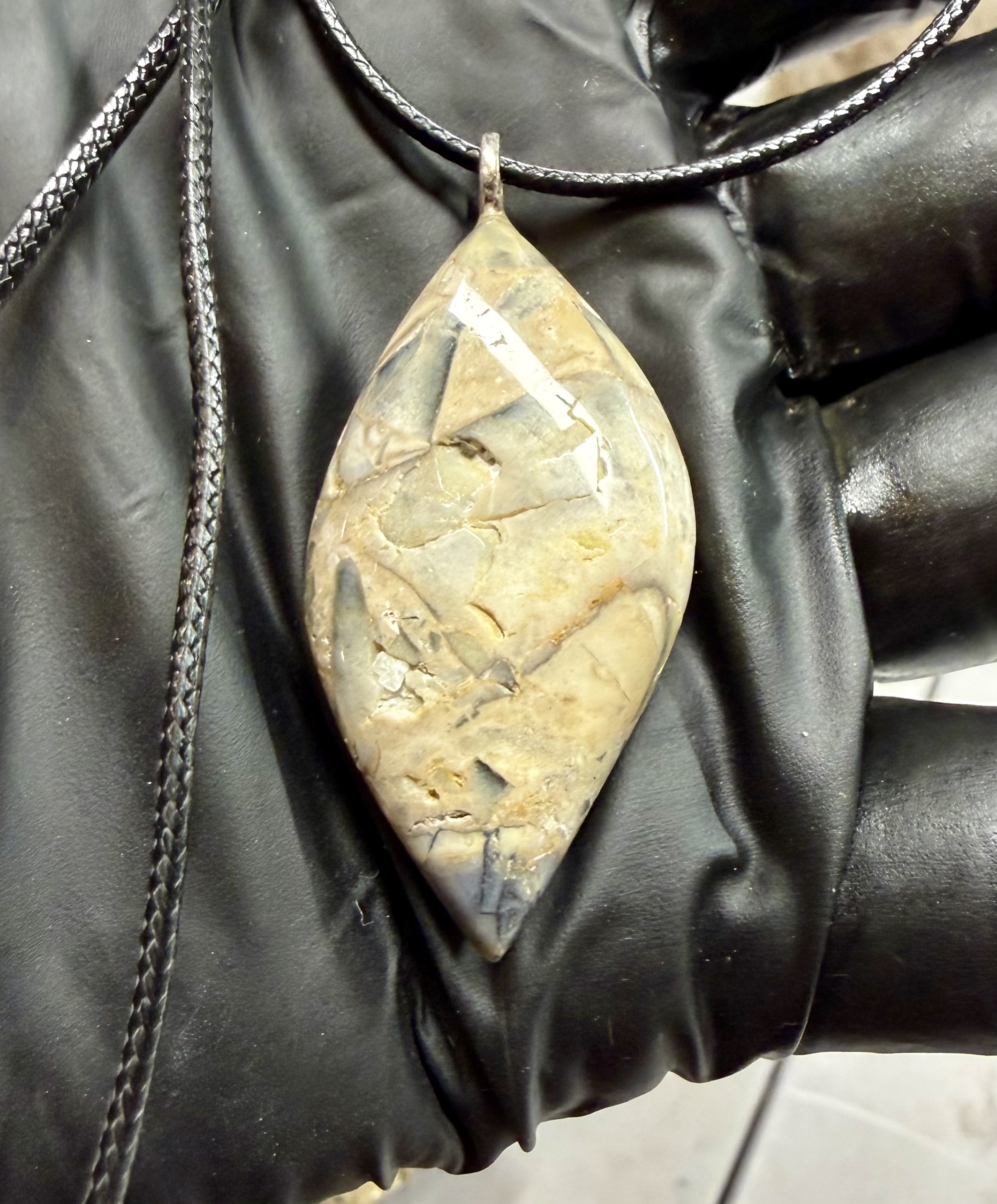  Stone Leaf Pendant