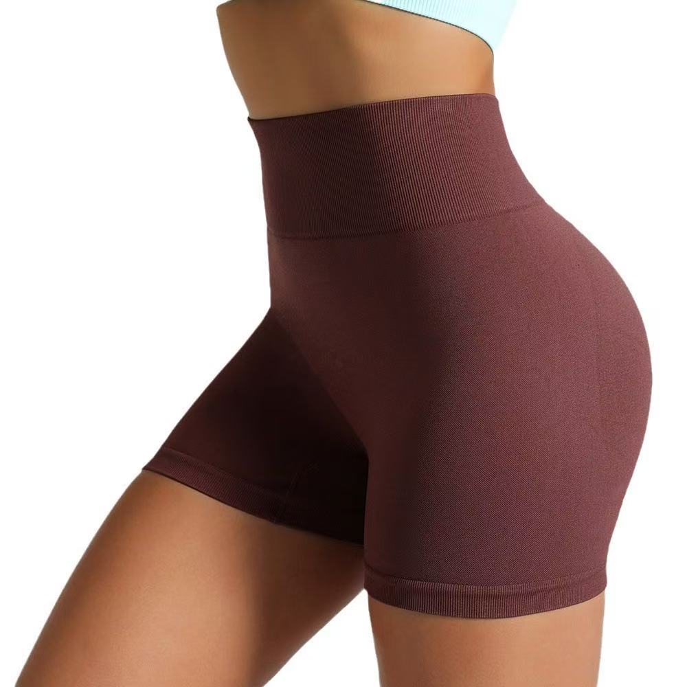 Seamless knit yoga shorts three-quarter women