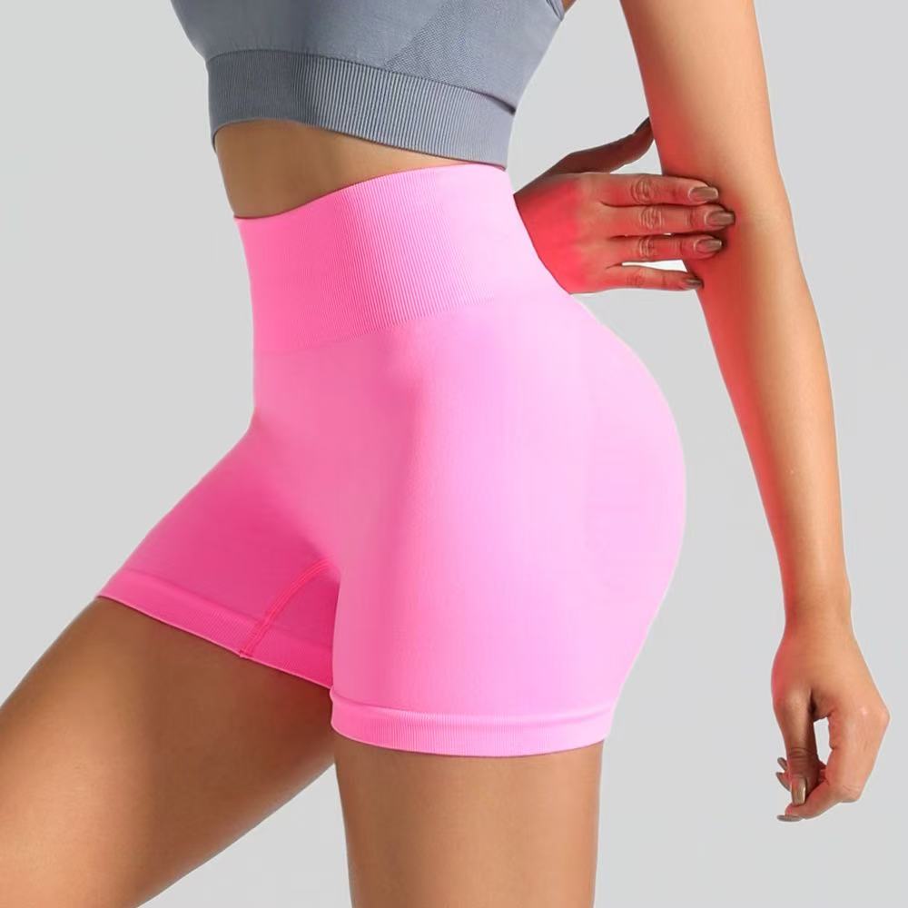 Seamless knit yoga shorts three-quarter women