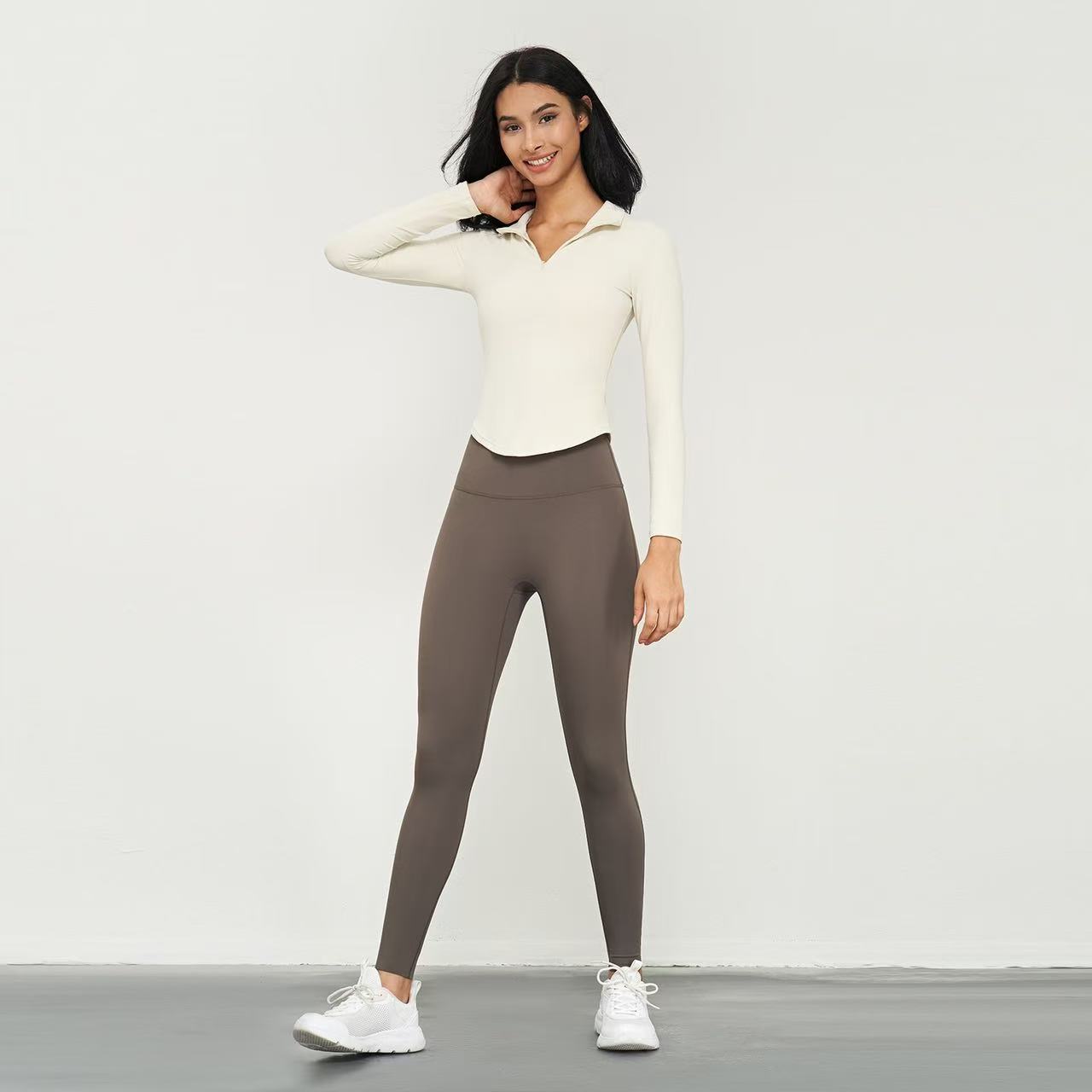 Stand-up collar outdoor yoga wear slim fit
