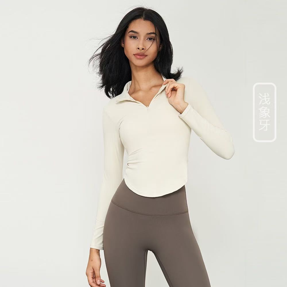 Stand-up collar outdoor yoga wear slim fit