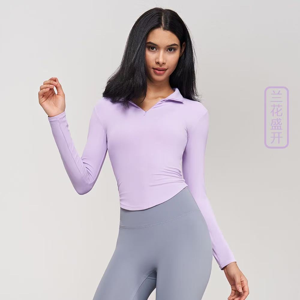 Stand-up collar outdoor yoga wear slim fit