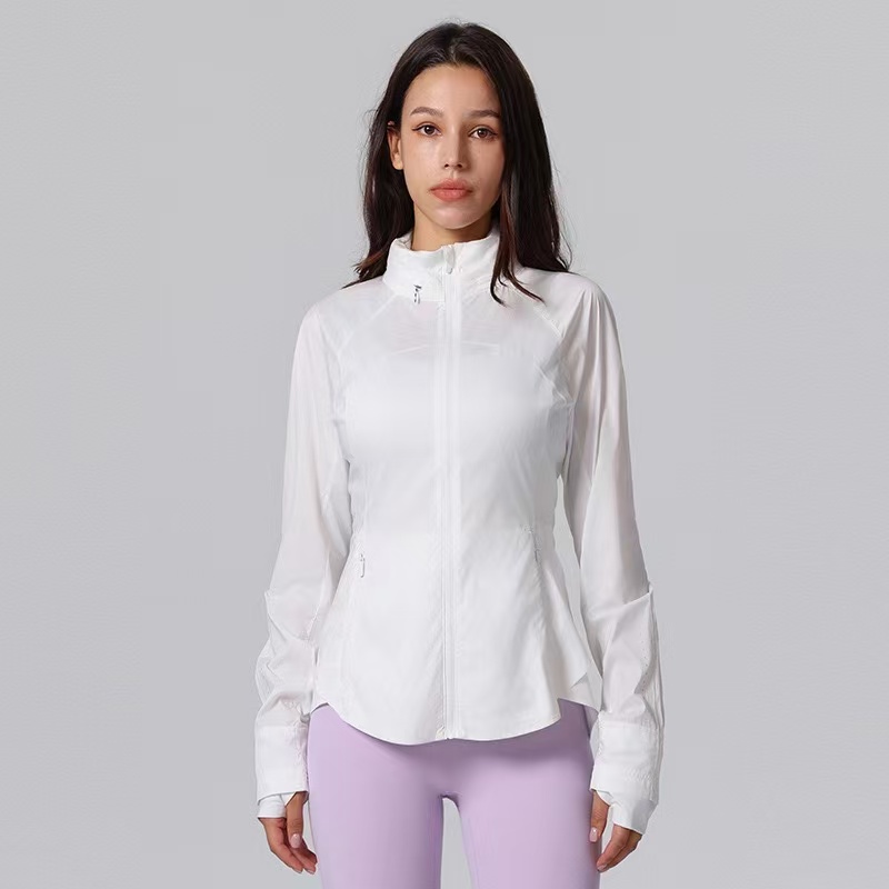 Ice Silk Breathable Slim Yoga Clothing Outdoor Casual Jacket Women's Thin Sun Protective Clothing